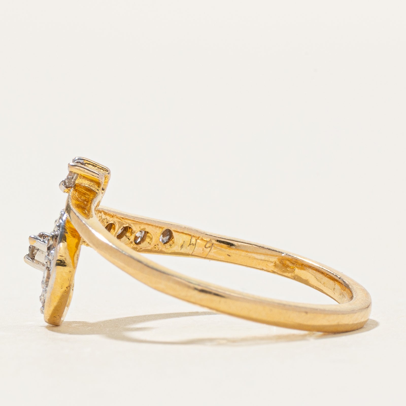 18k Diamond Swirl Bypass Ring | 0.28ctw | SZ 7