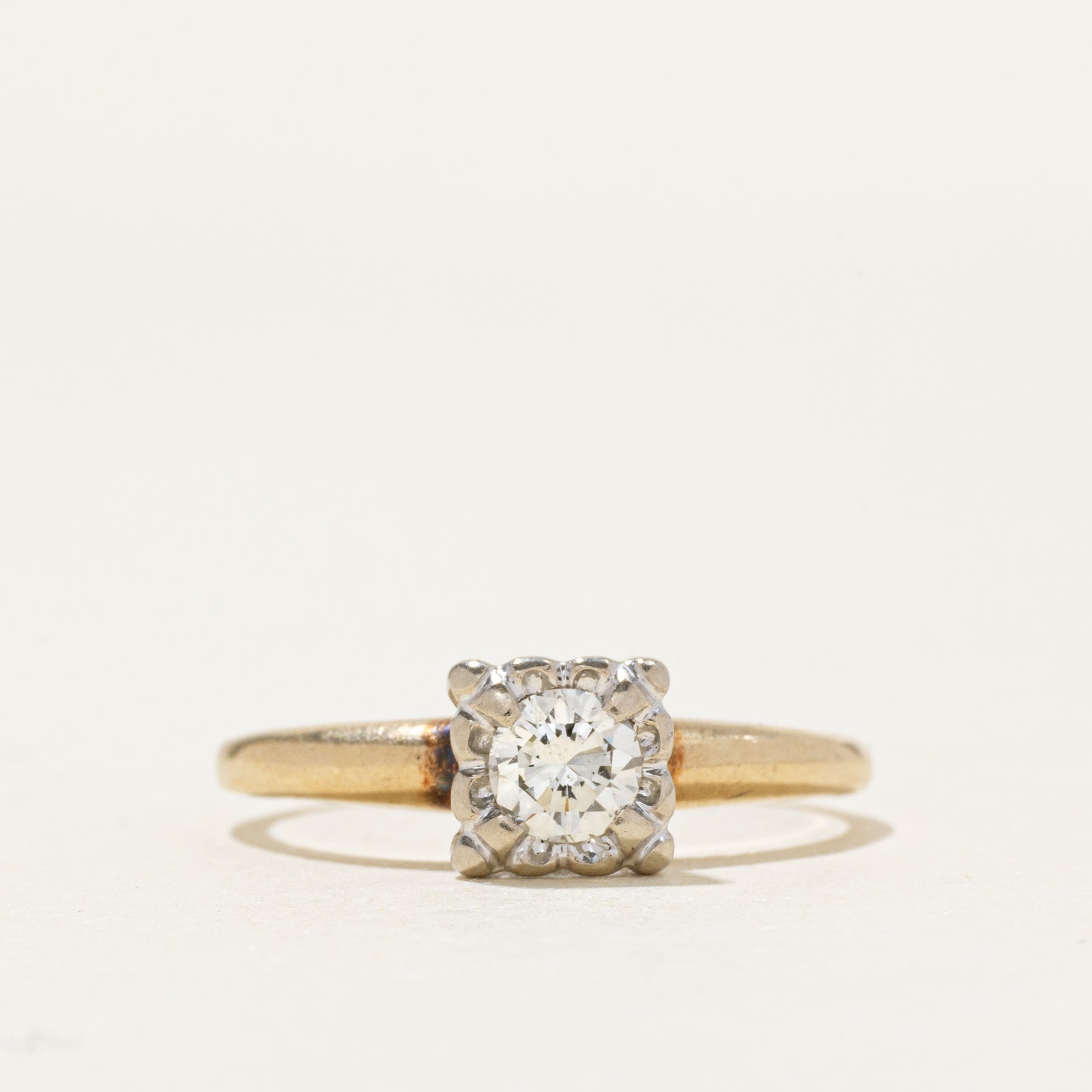14k Illusion Set Solitaire Diamond Ring | 0.26ct | SZ 6.5