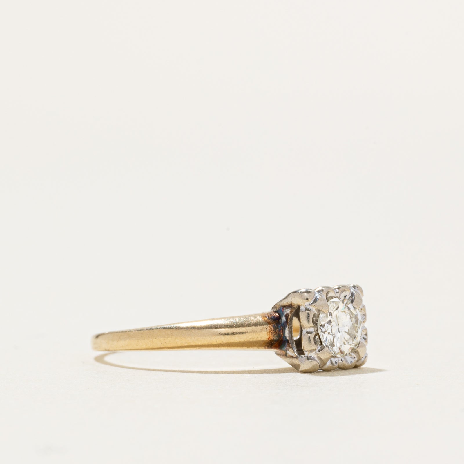 14k Illusion Set Solitaire Diamond Ring | 0.26ct | SZ 6.5