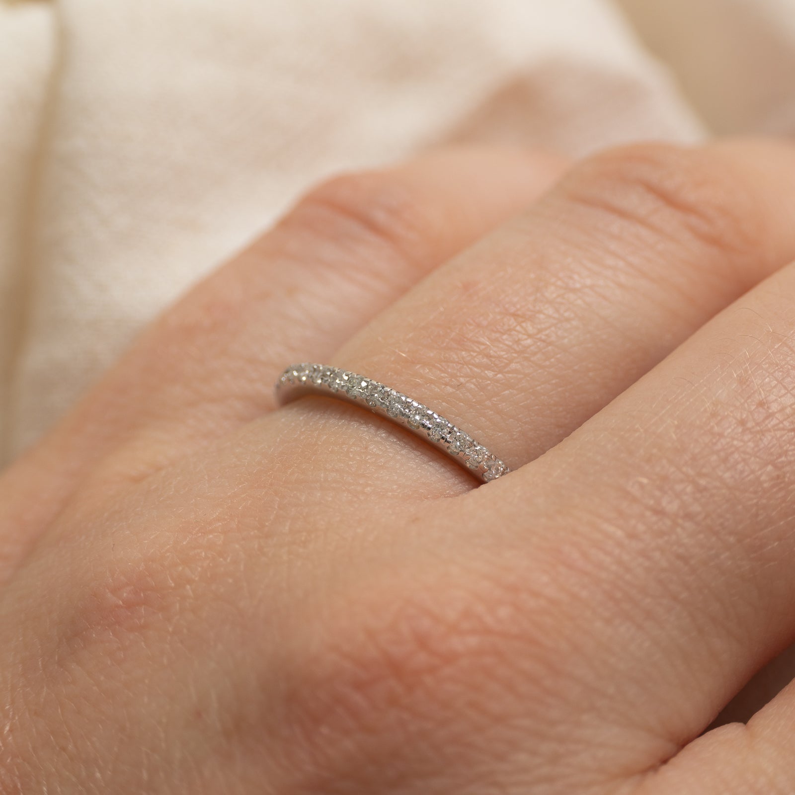 14k Eternity Diamond Thin Band | 0.35ctw | 1.6mm | SZ 6