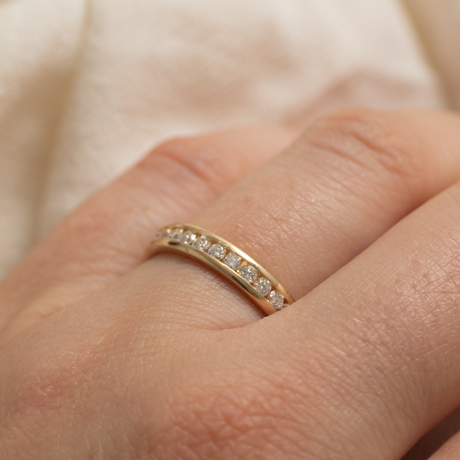 14k Semi Eternity Channel Set Diamond Band | 0.29ctw | 3.25mm | SZ 6.5