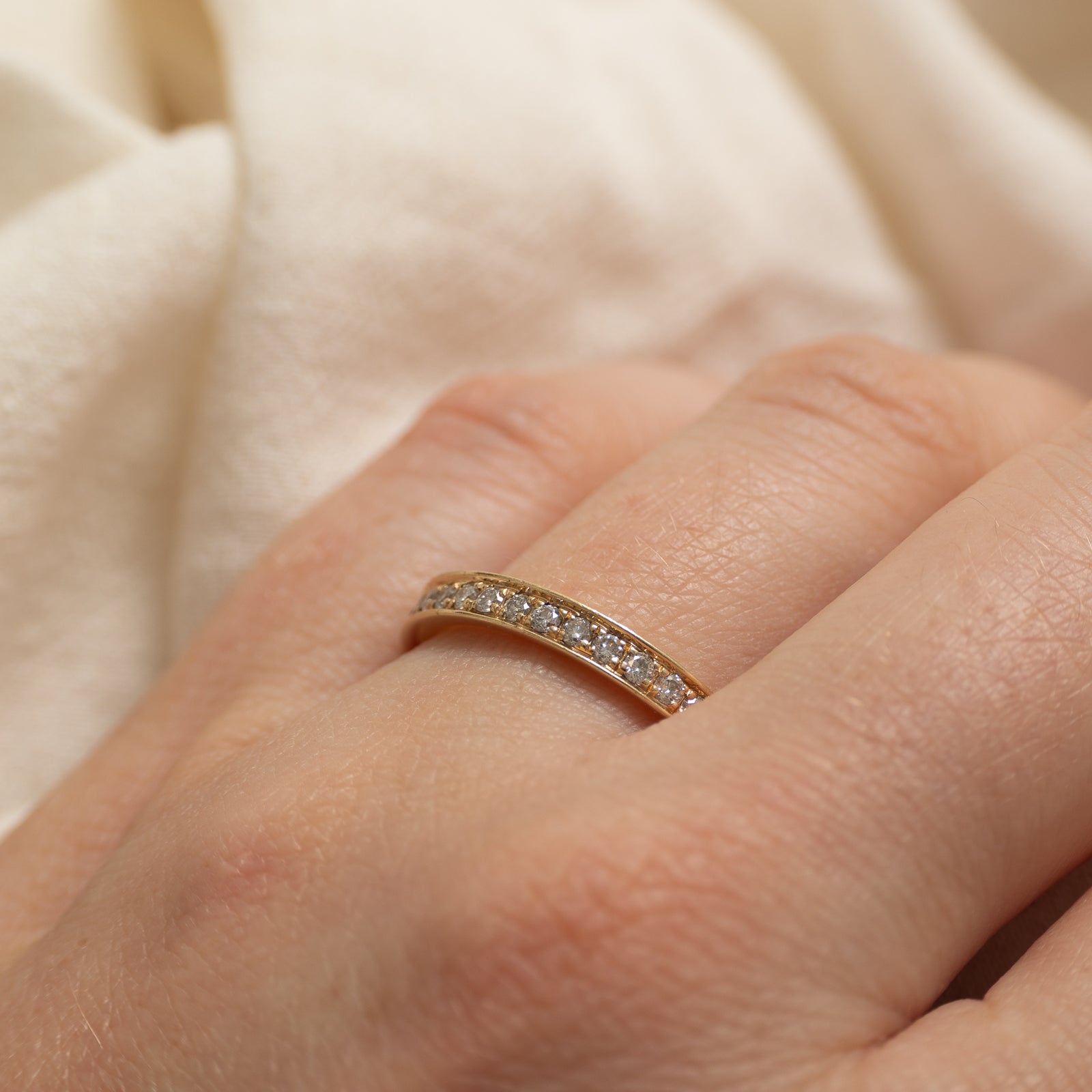 14k Semi Eternity Diamond Band | 0.34ctw | 3mm | SZ 8
