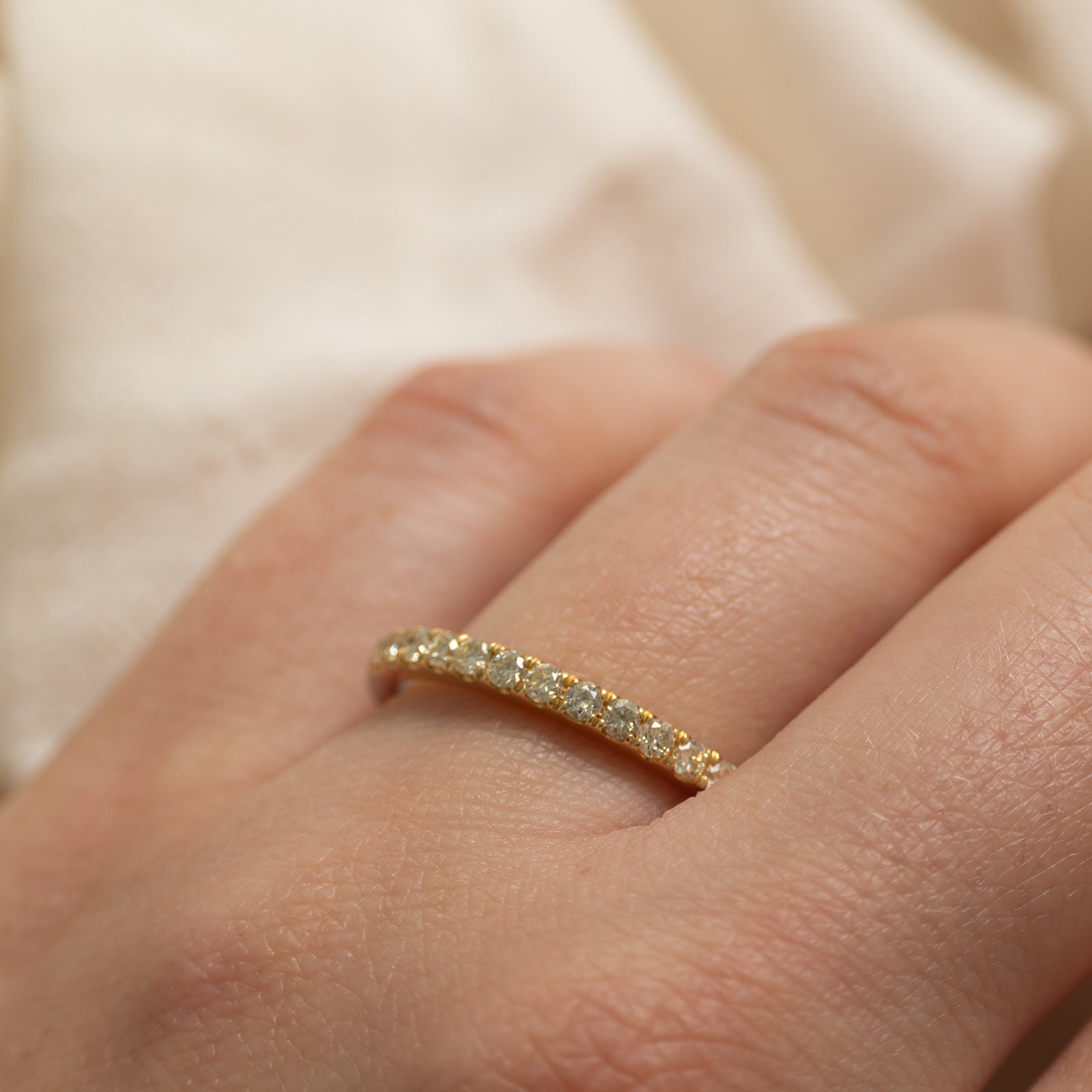 18k Two Tone Gold Semi Eternity Diamond Ring | 0.33ctw | SZ 9