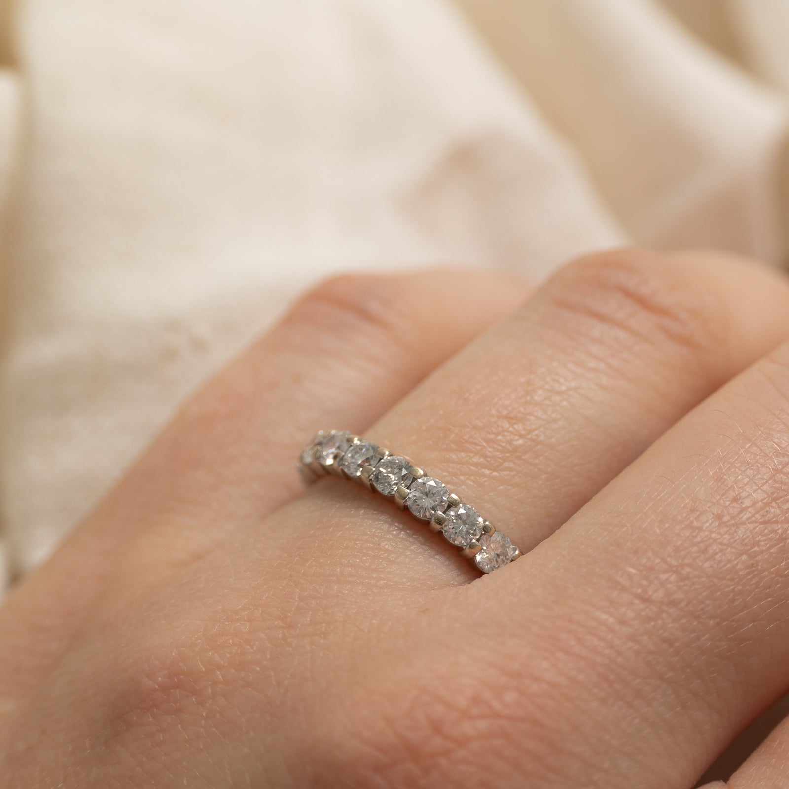 14k Semi Eternity Diamond Ring | 0.94ctw | SZ 6.5