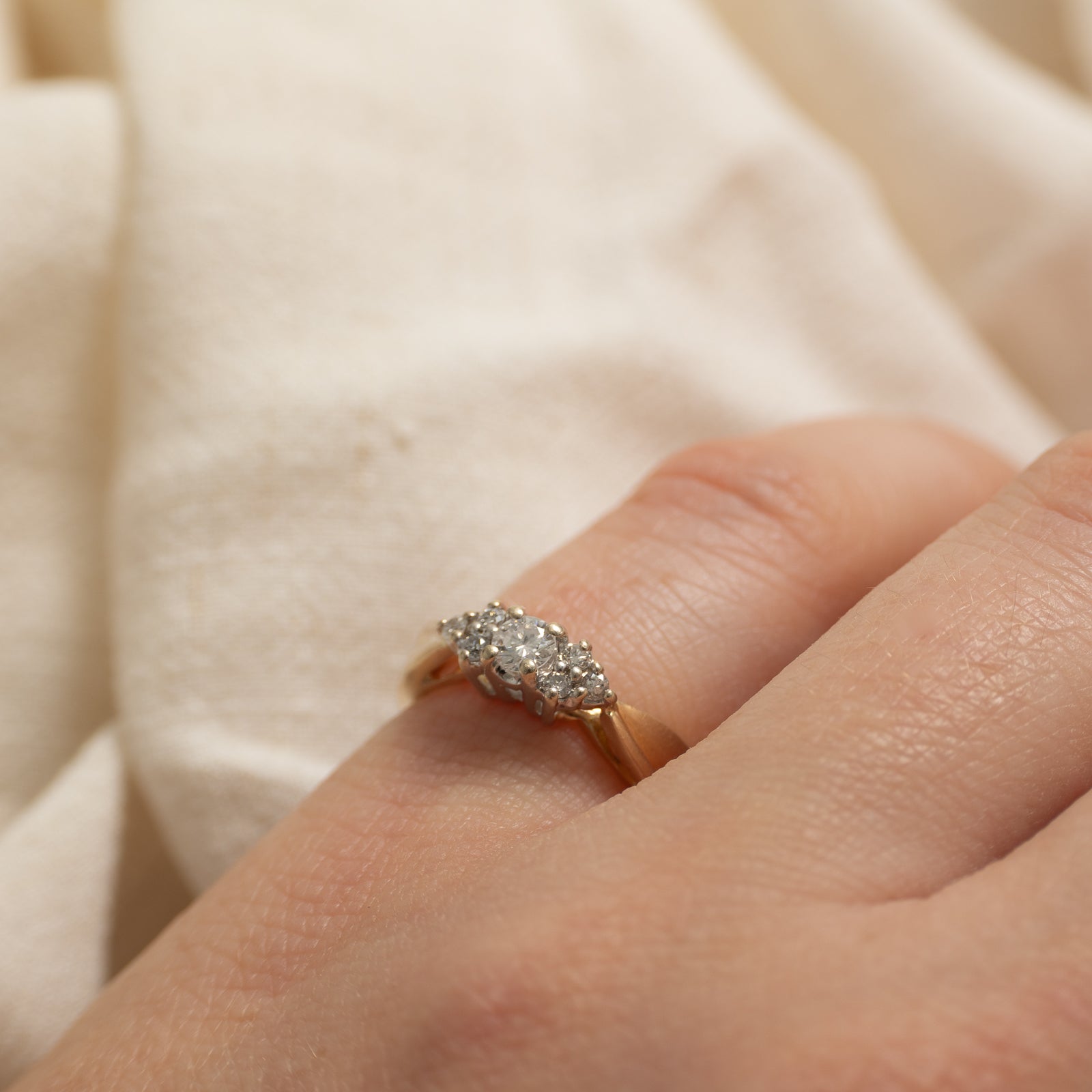 14k Diamond Reverse Tapered Ring | 0.20ctw | SZ 4