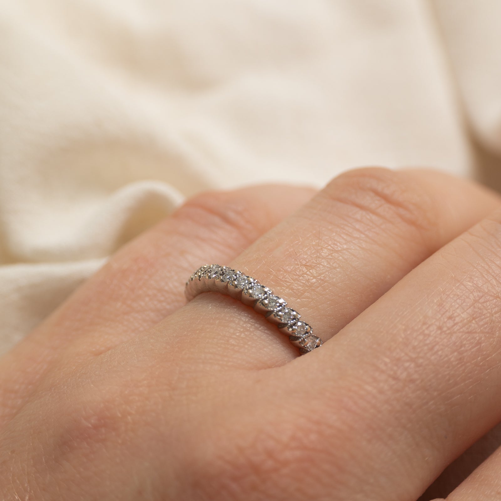 18k Semi Eternity Diamond Ring | 0.17ctw | SZ 6.5