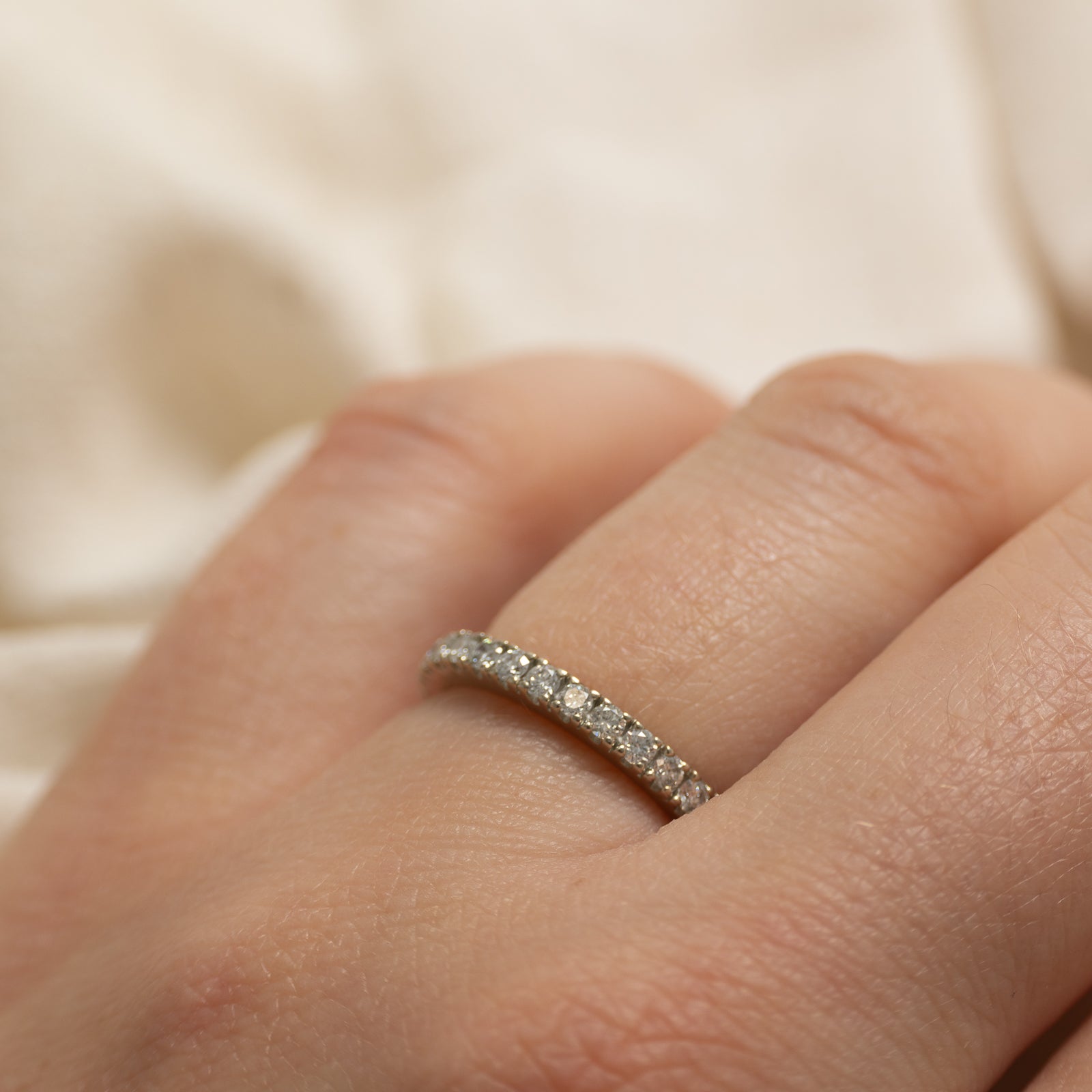 19k Semi Eternity Diamond Ring | 0.36ctw | SZ 4.5