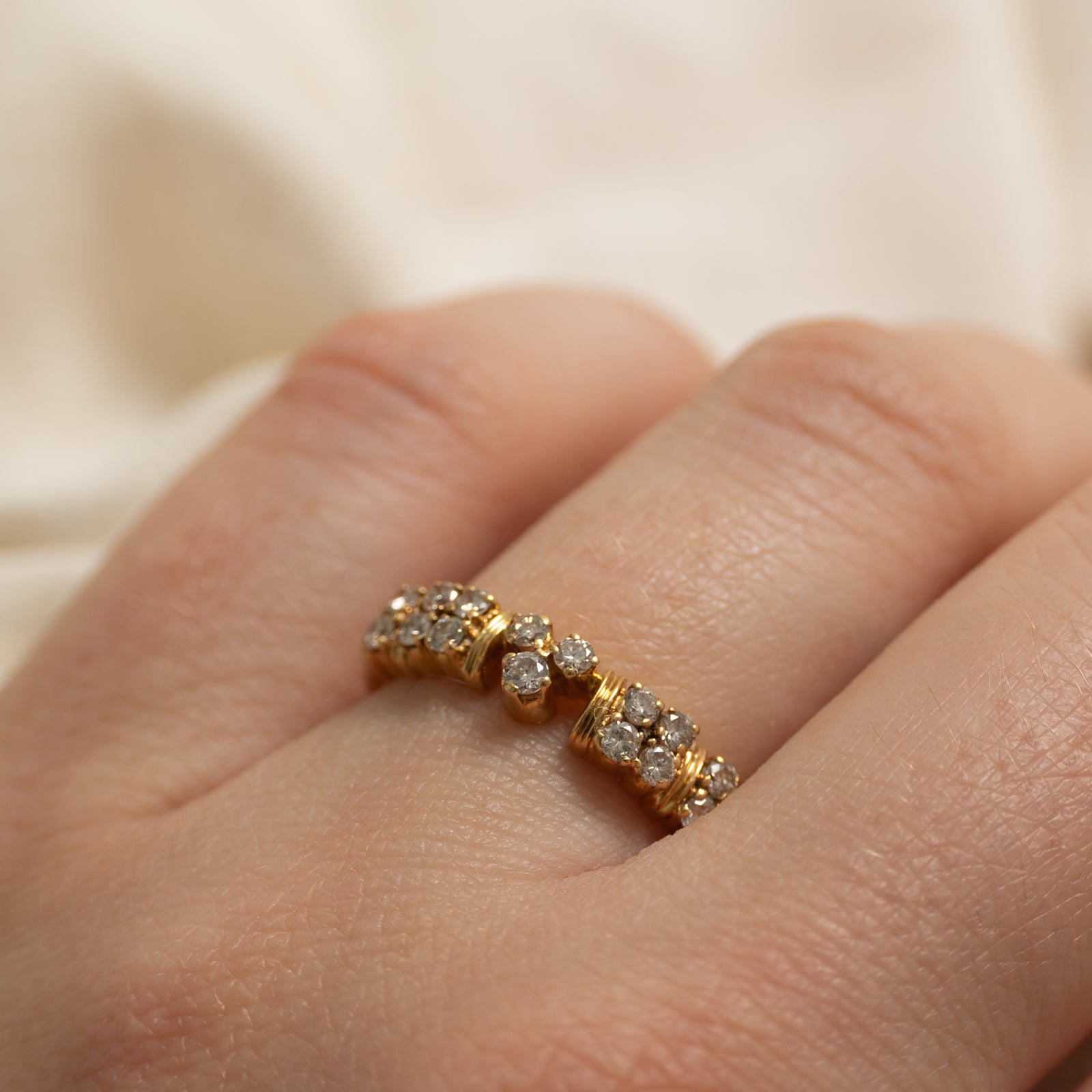 18k Diamond Cluster Fluted Ring | 0.35ctw | SZ 5.75