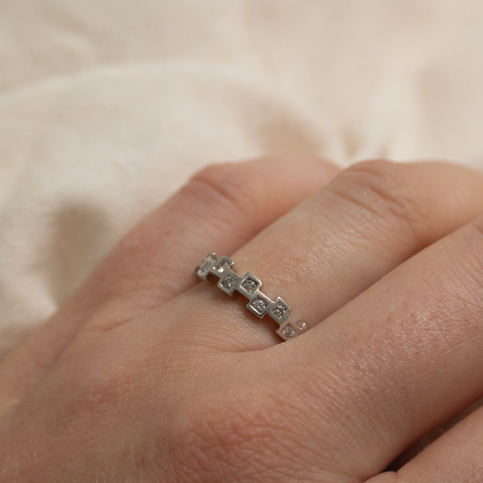 14k Diamond Geometric Cubic Ring | 0.15ctw | SZ 7