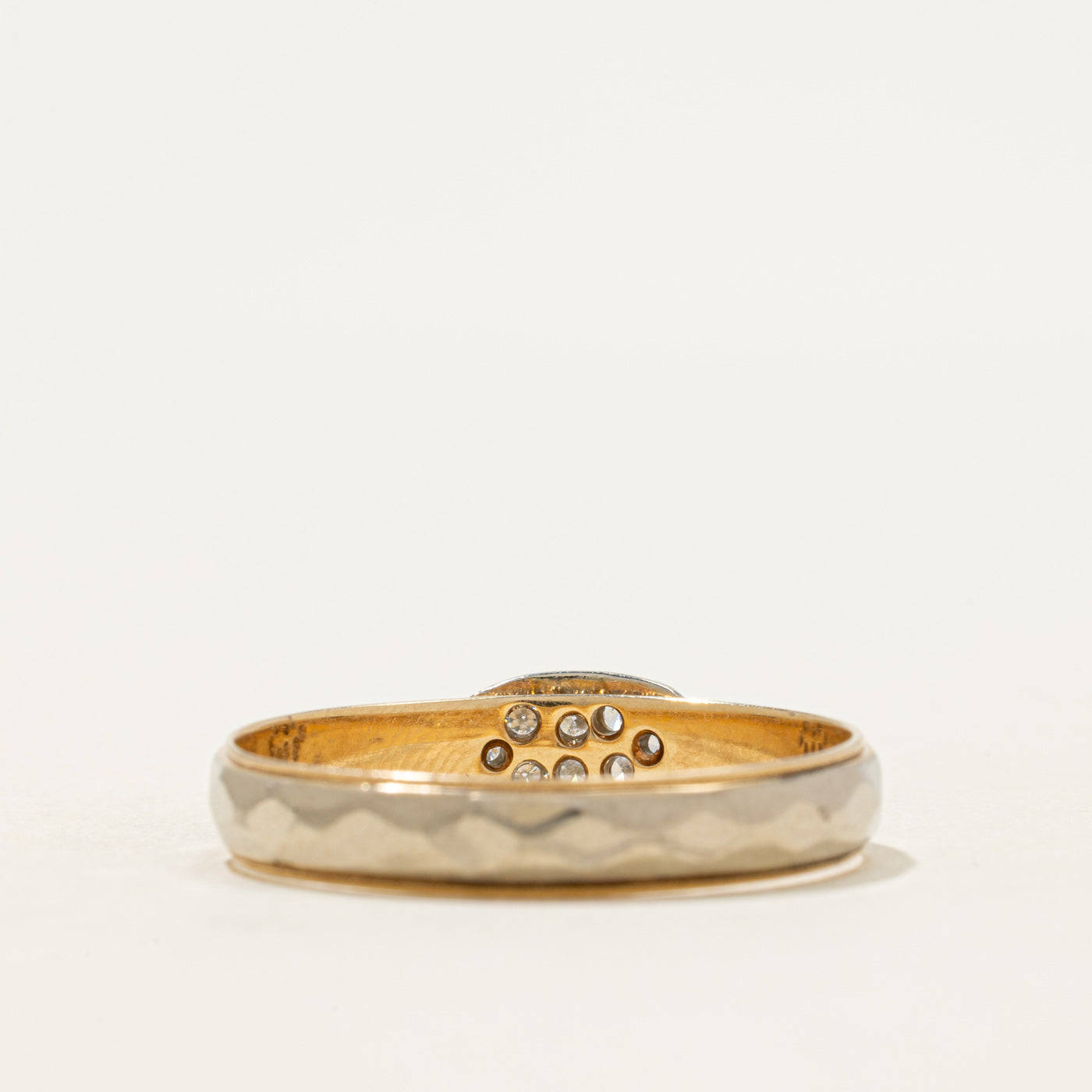 Pave Set Diamond Cluster Textured Ring | 0.18ctw | SZ 14.5