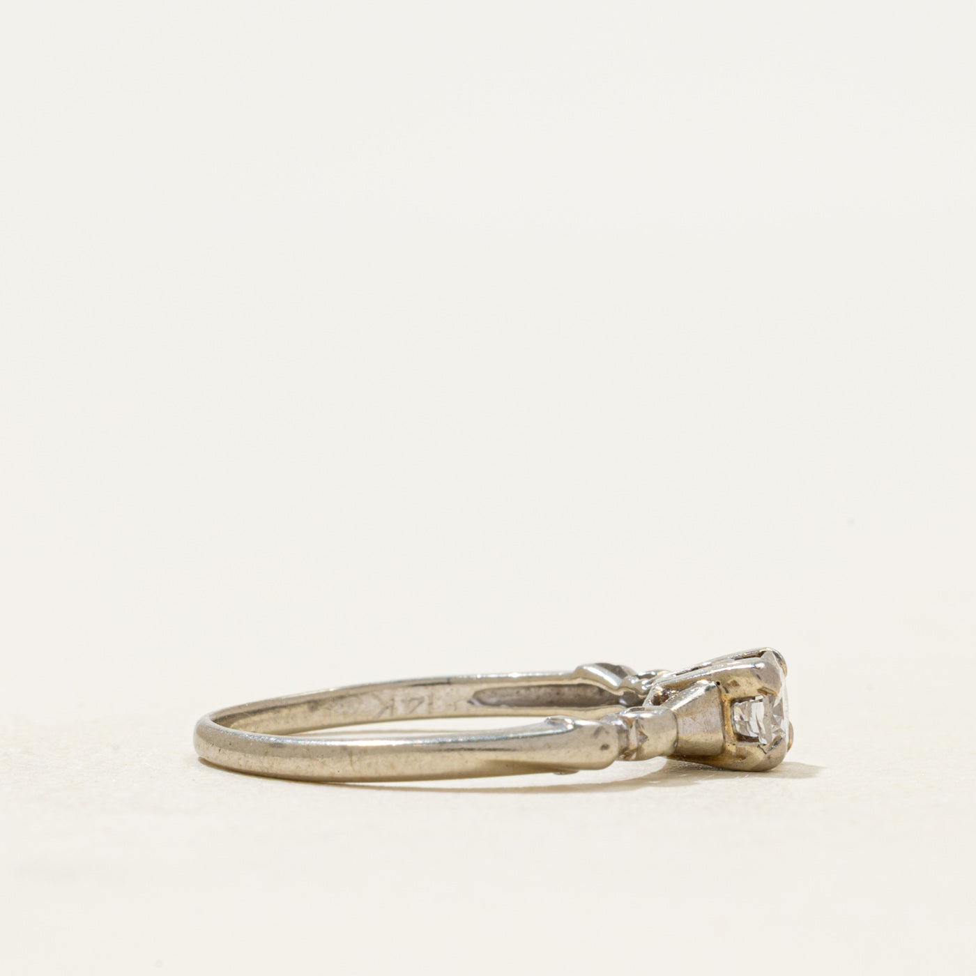 White Gold Diamond Solitaire Ring | 0.26ct | SZ 5
