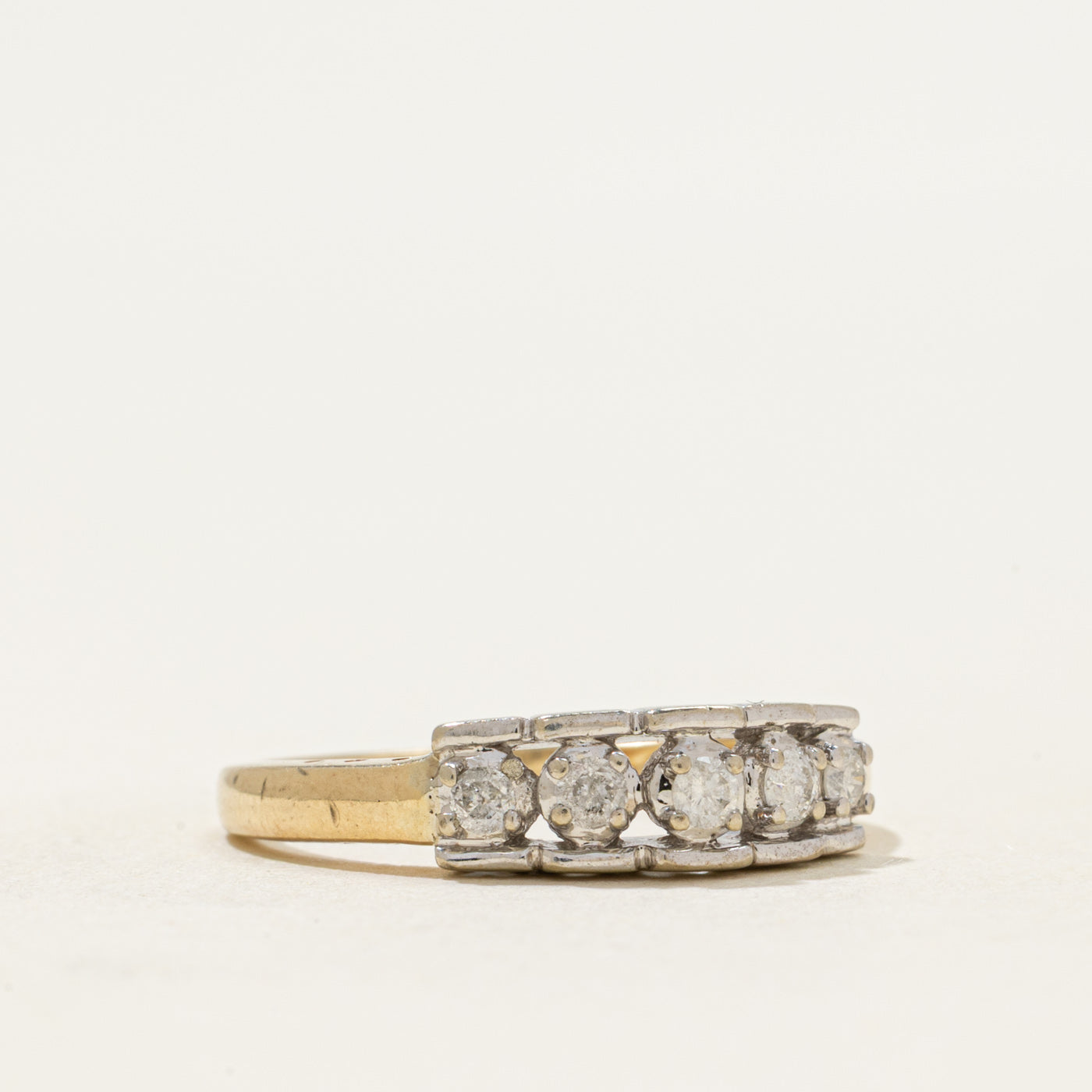Two Tone Five Stone Diamond Ring | 0.16ctw | SZ 7.25