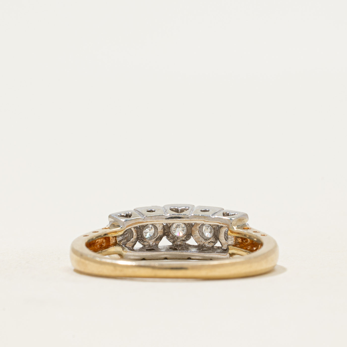 Two Tone Five Stone Diamond Ring | 0.16ctw | SZ 7.25