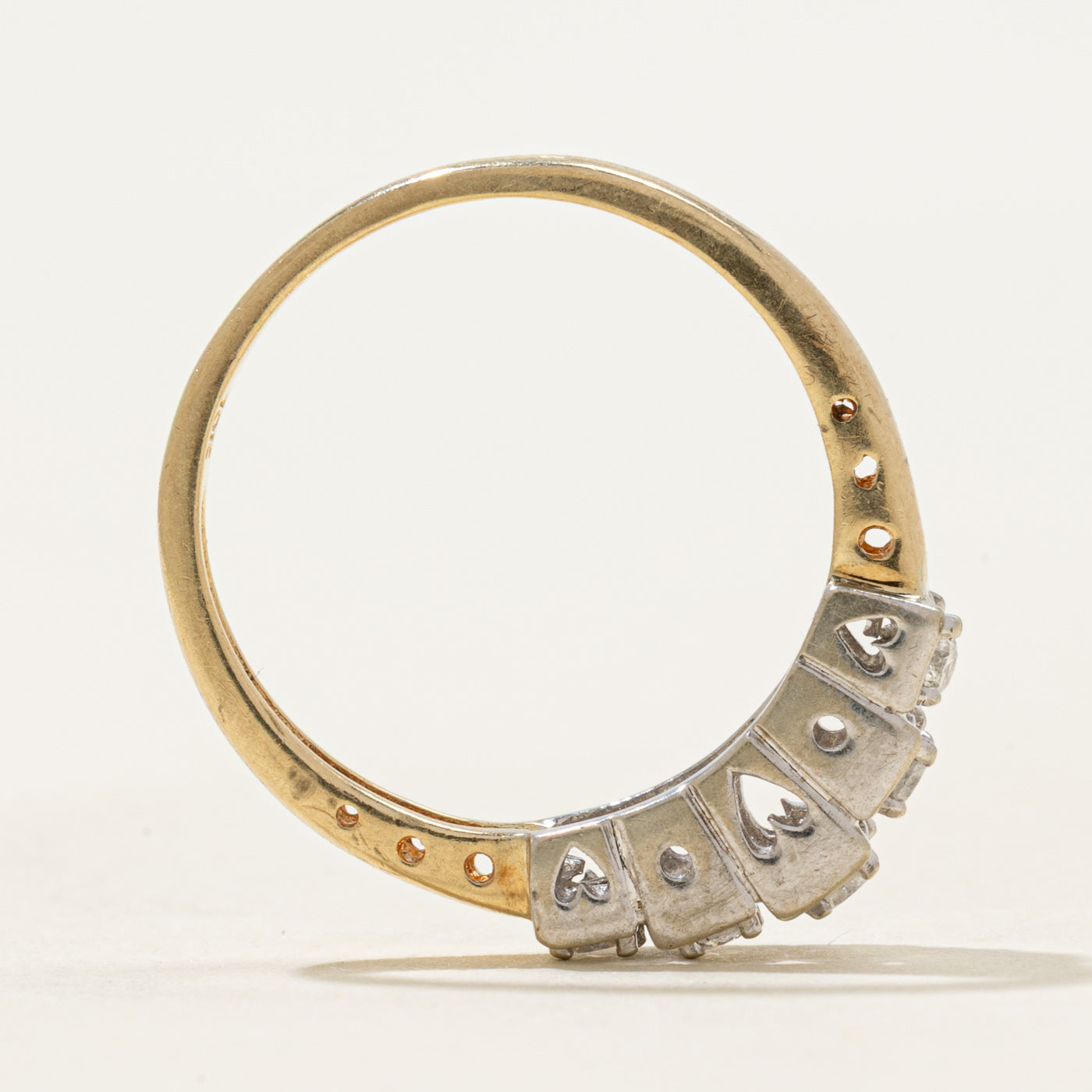 Two Tone Five Stone Diamond Ring | 0.16ctw | SZ 7.25