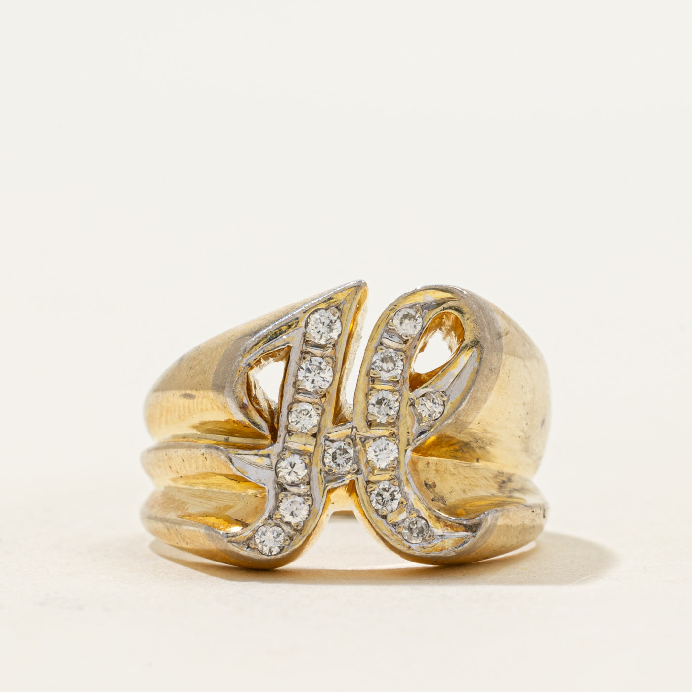 Diamond 'H' Initial Ring | 0.13ctw | SZ 5.75