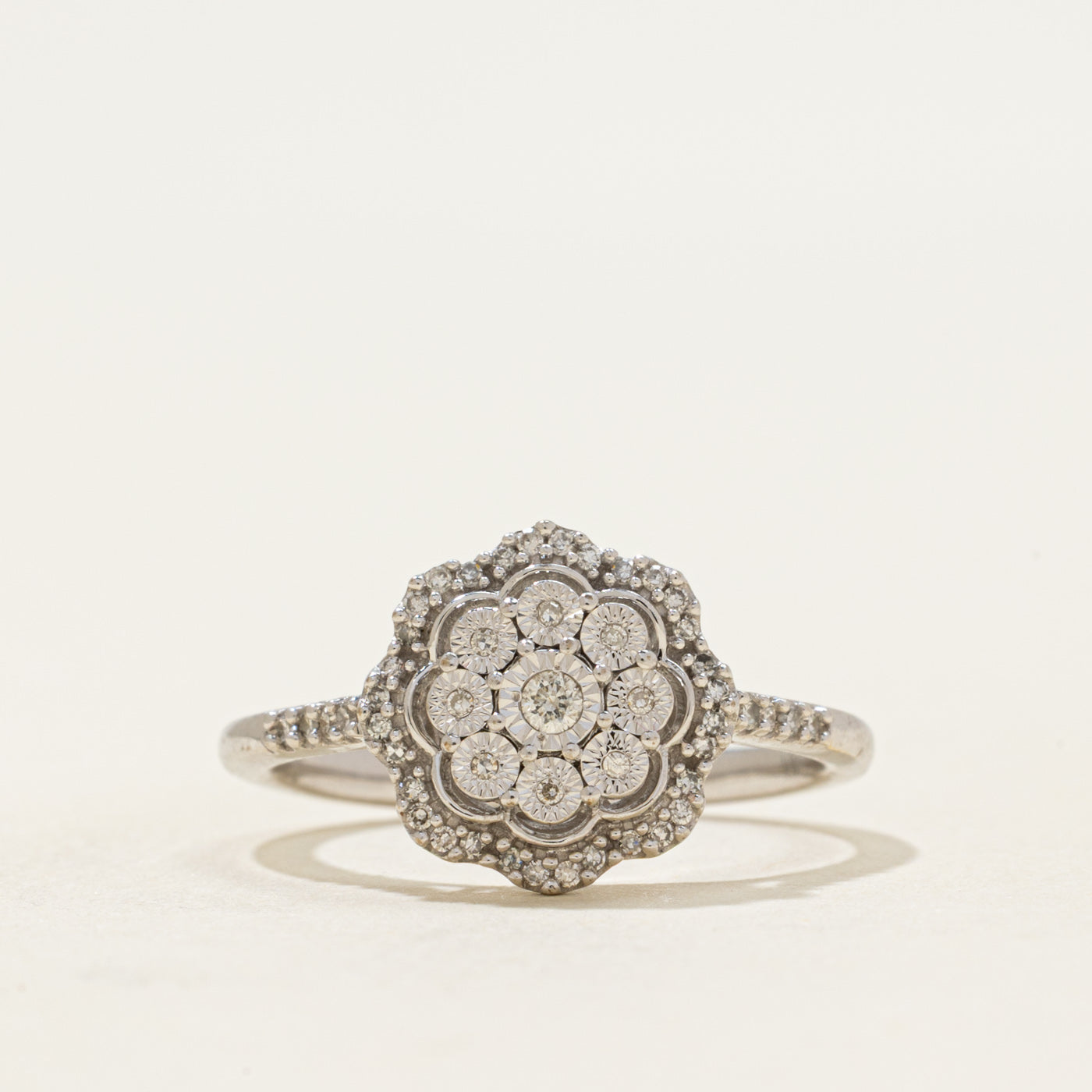 Illusion Set Diamond Cocktail Ring | 0.16ctw | SZ 6.5