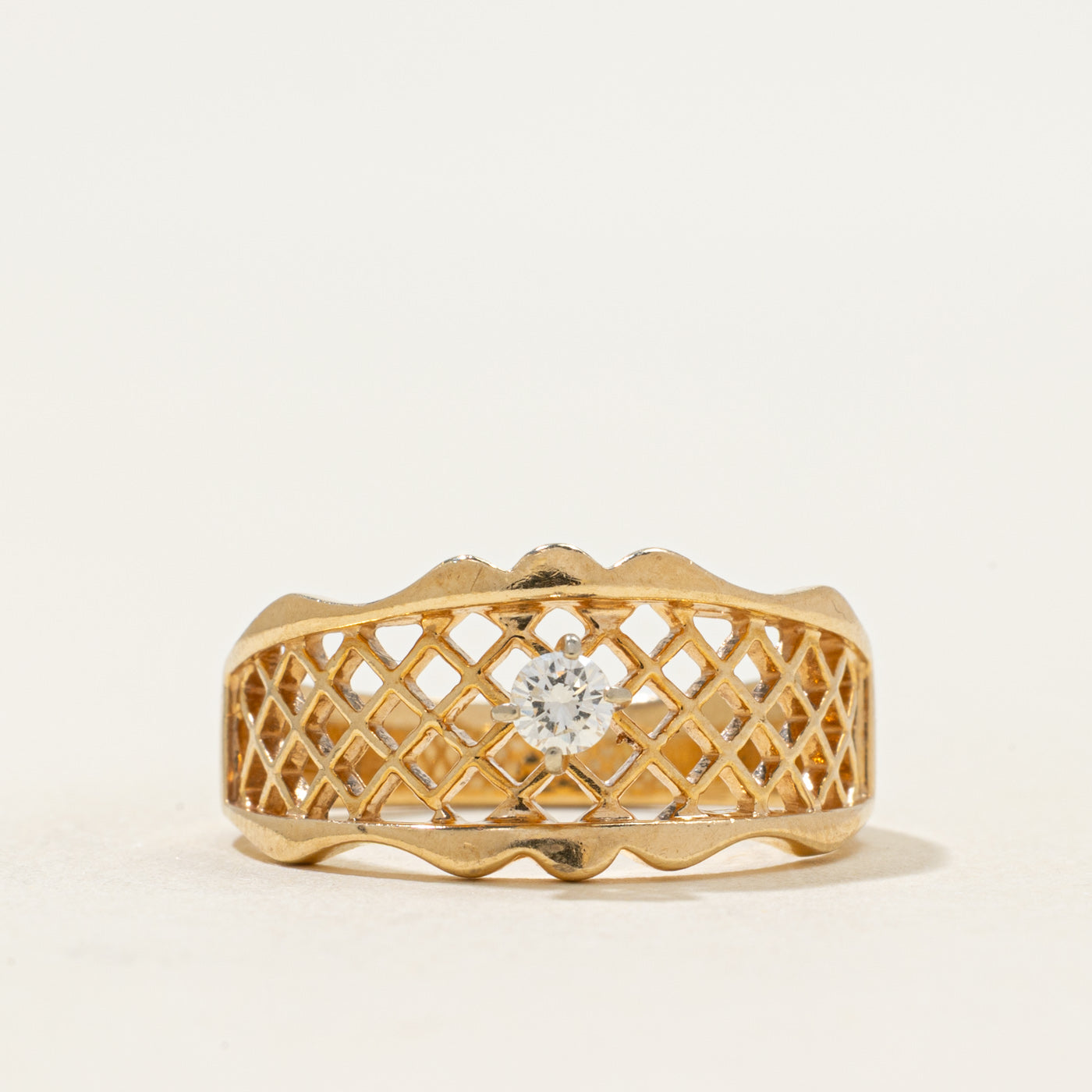 High Set Diamond Lattice Ring | 0.12ct | SZ 8.25