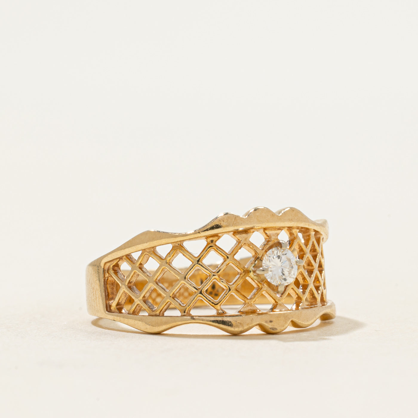 High Set Diamond Lattice Ring | 0.12ct | SZ 8.25