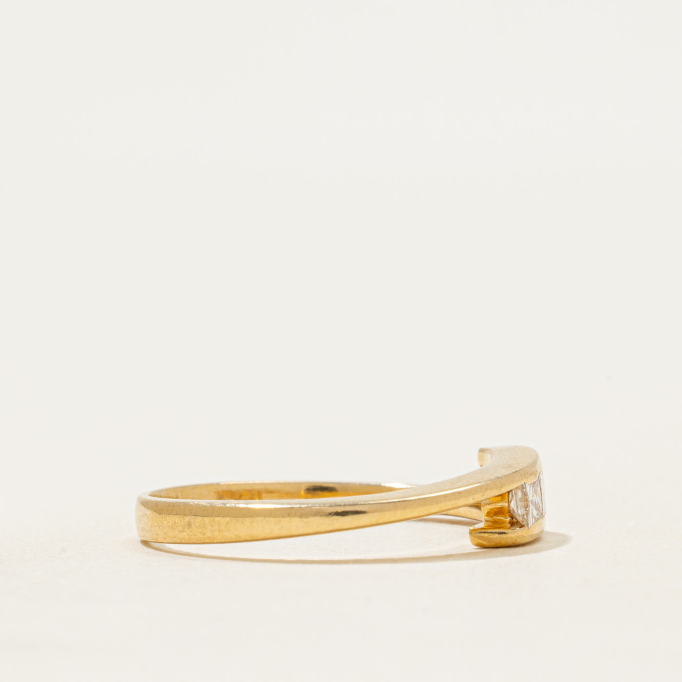 Three Stone Princess Cut Diamond Bypass Ring | 0.29ctw | SZ 7