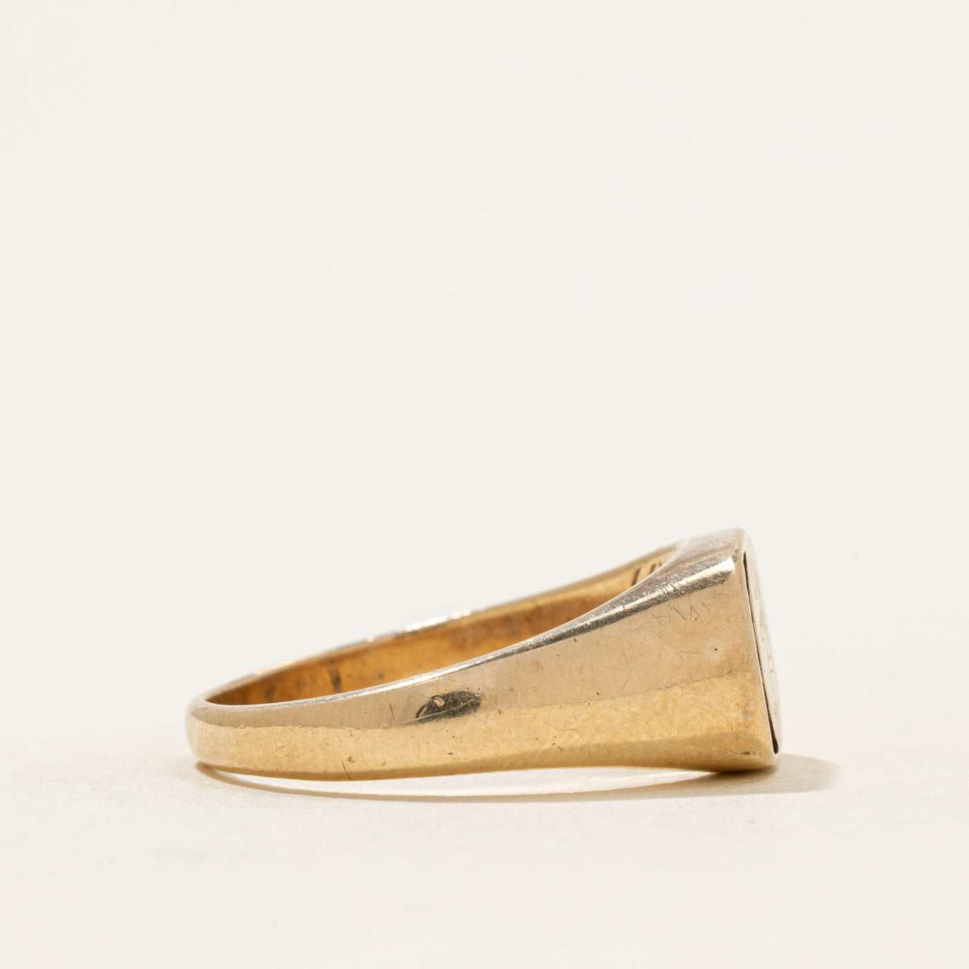 Diamond 'A' Signet Ring | 0.12ctw | SZ 10.75
