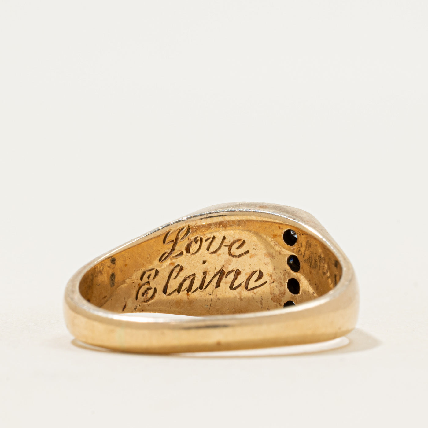 Diamond 'A' Signet Ring | 0.12ctw | SZ 10.75