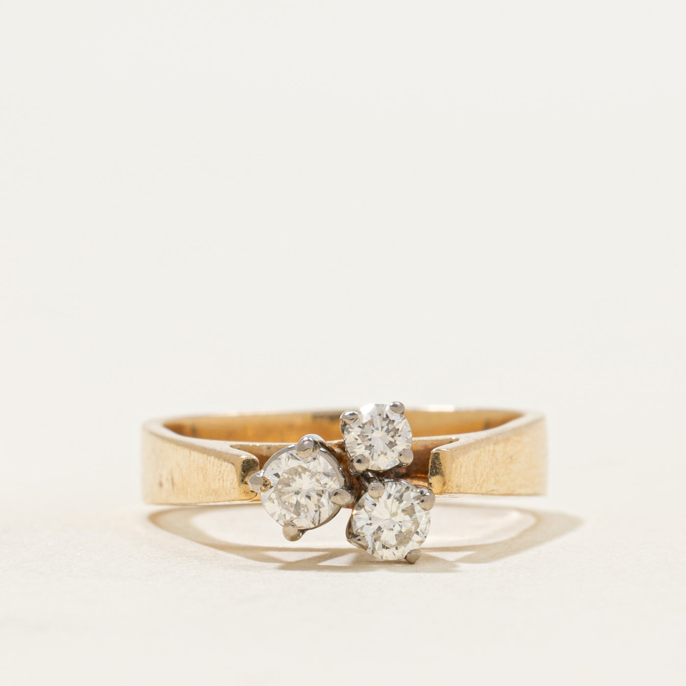 Three Stone Diamond Cathedral Ring | 0.33ctw | SZ 5