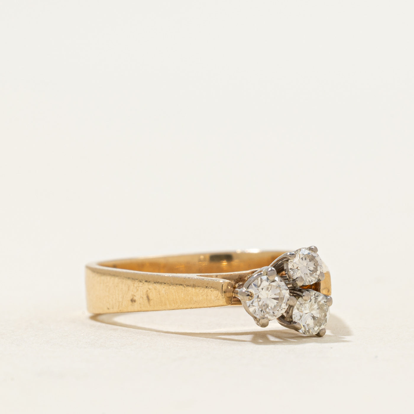 Three Stone Diamond Cathedral Ring | 0.33ctw | SZ 5