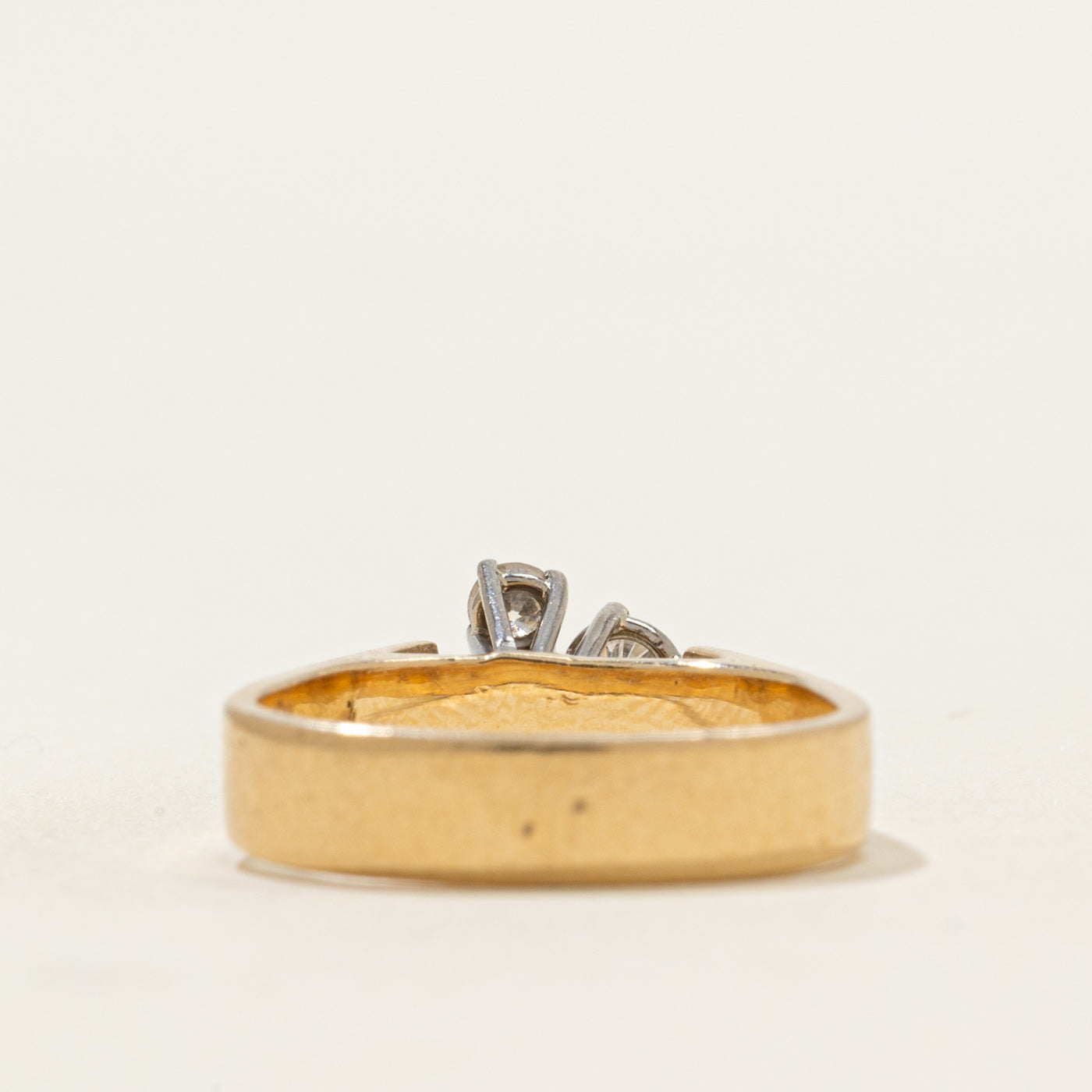 Three Stone Diamond Cathedral Ring | 0.33ctw | SZ 5
