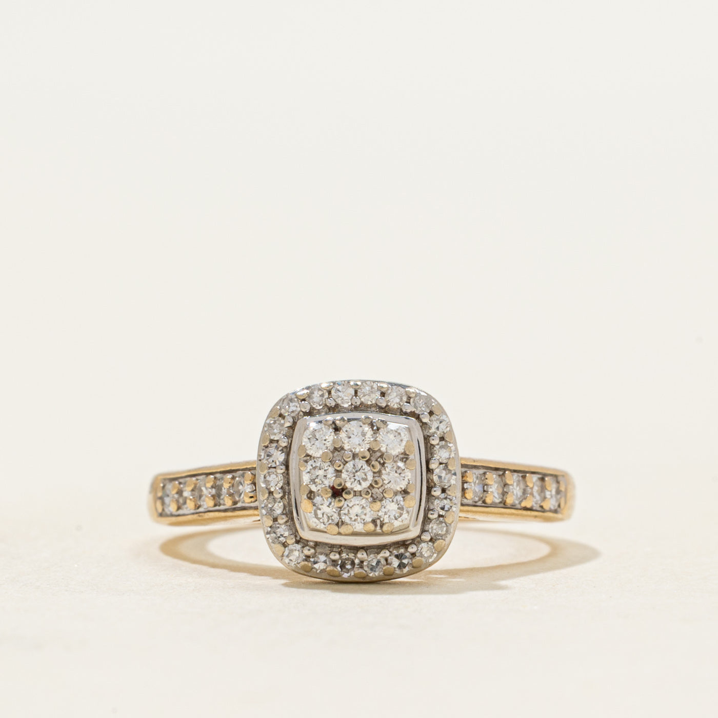 Diamond Halo Grid Cathedral Ring | 0.26ctw | SZ 4