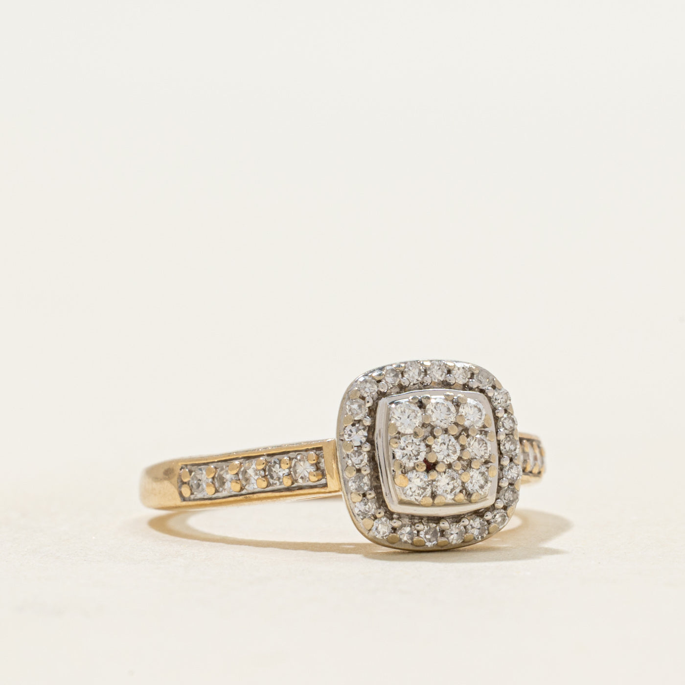 Diamond Halo Grid Cathedral Ring | 0.26ctw | SZ 4