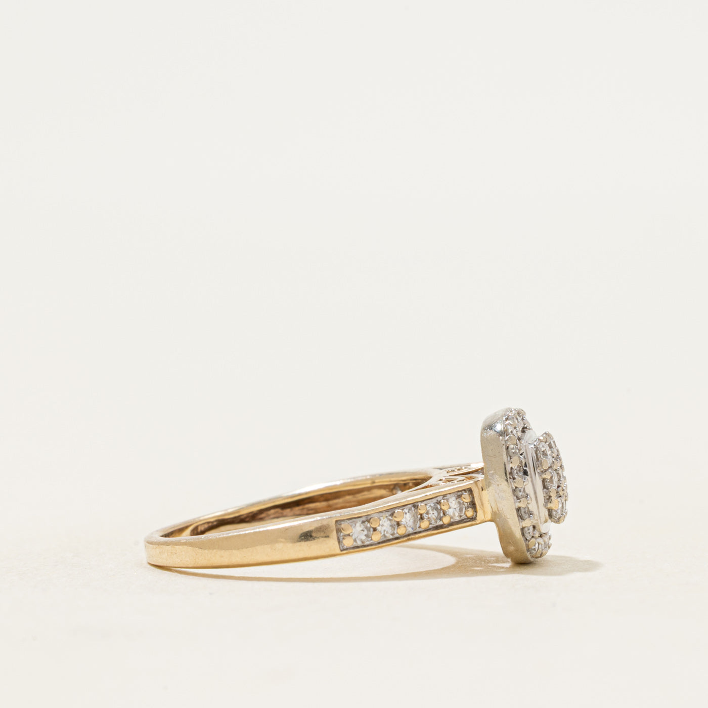 Diamond Halo Grid Cathedral Ring | 0.26ctw | SZ 4