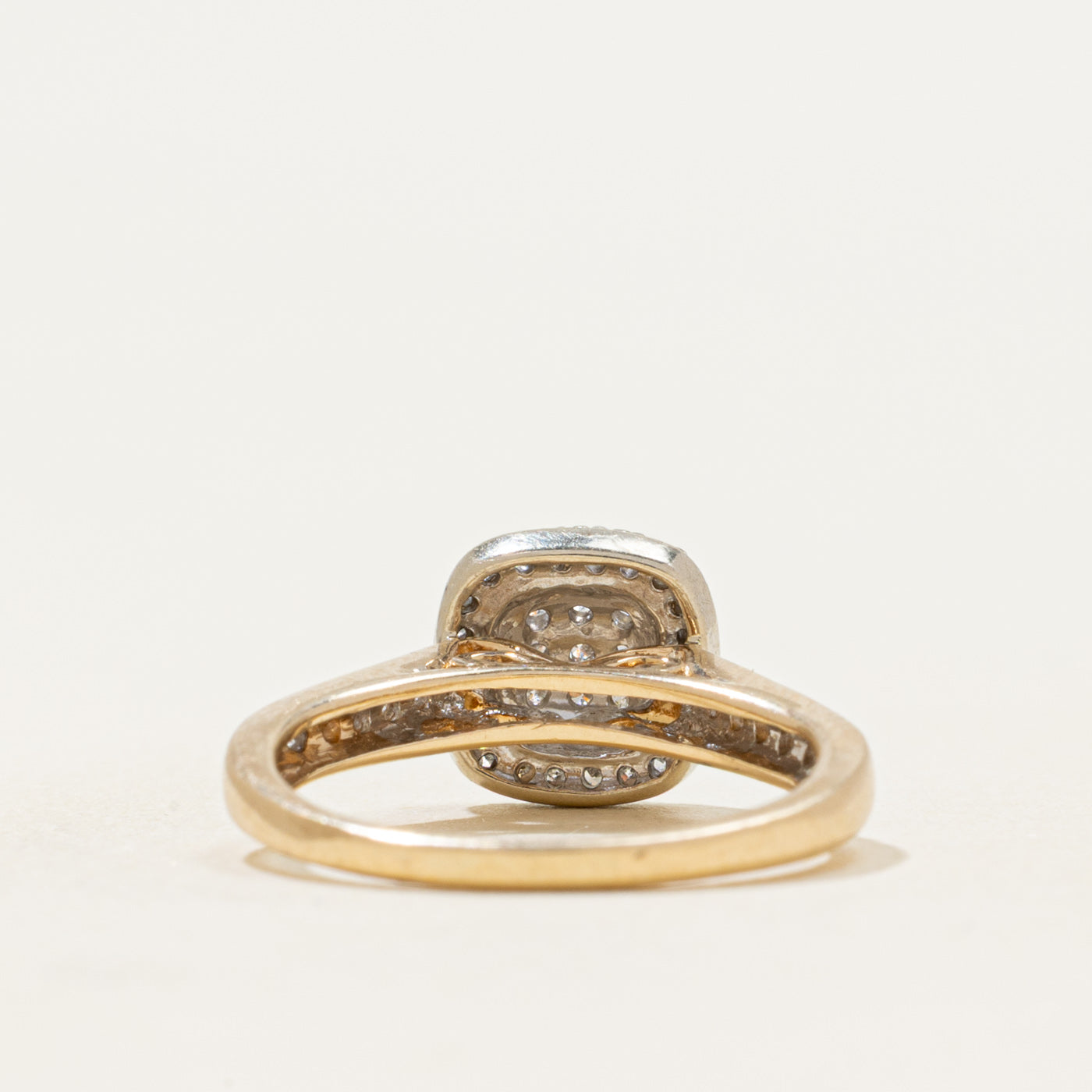 Diamond Halo Grid Cathedral Ring | 0.26ctw | SZ 4