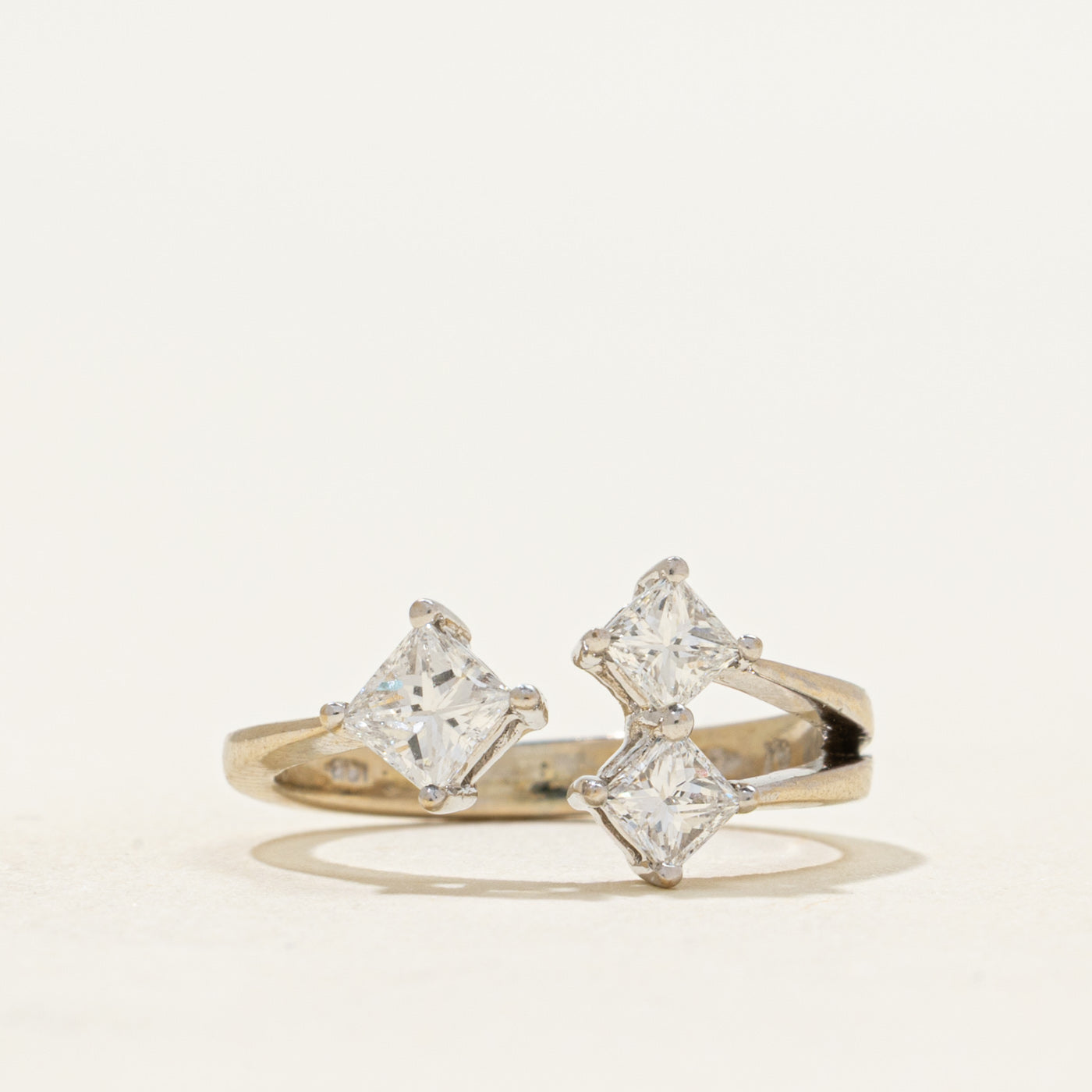 Princess Cut Diamond Openwork Ring | 0.57tw | SZ 2.25
