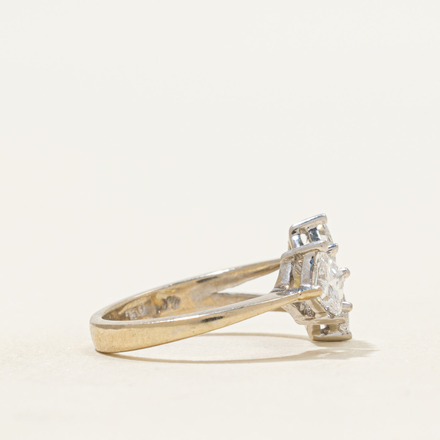 Princess Cut Diamond Openwork Ring | 0.57tw | SZ 2.25