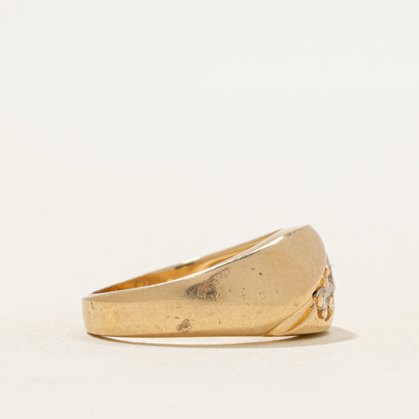 Diagonal Diamond Dome Ring | 0.22ctw | SZ 6.5