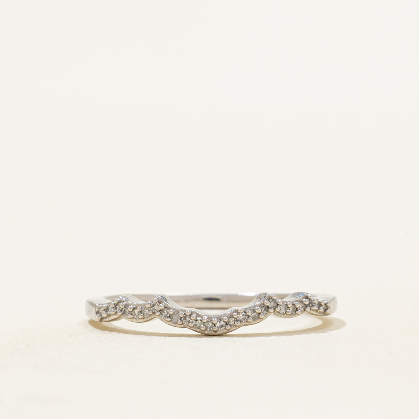 Pave Set Diamond Contour Ring | 0.06ctw | SZ 8