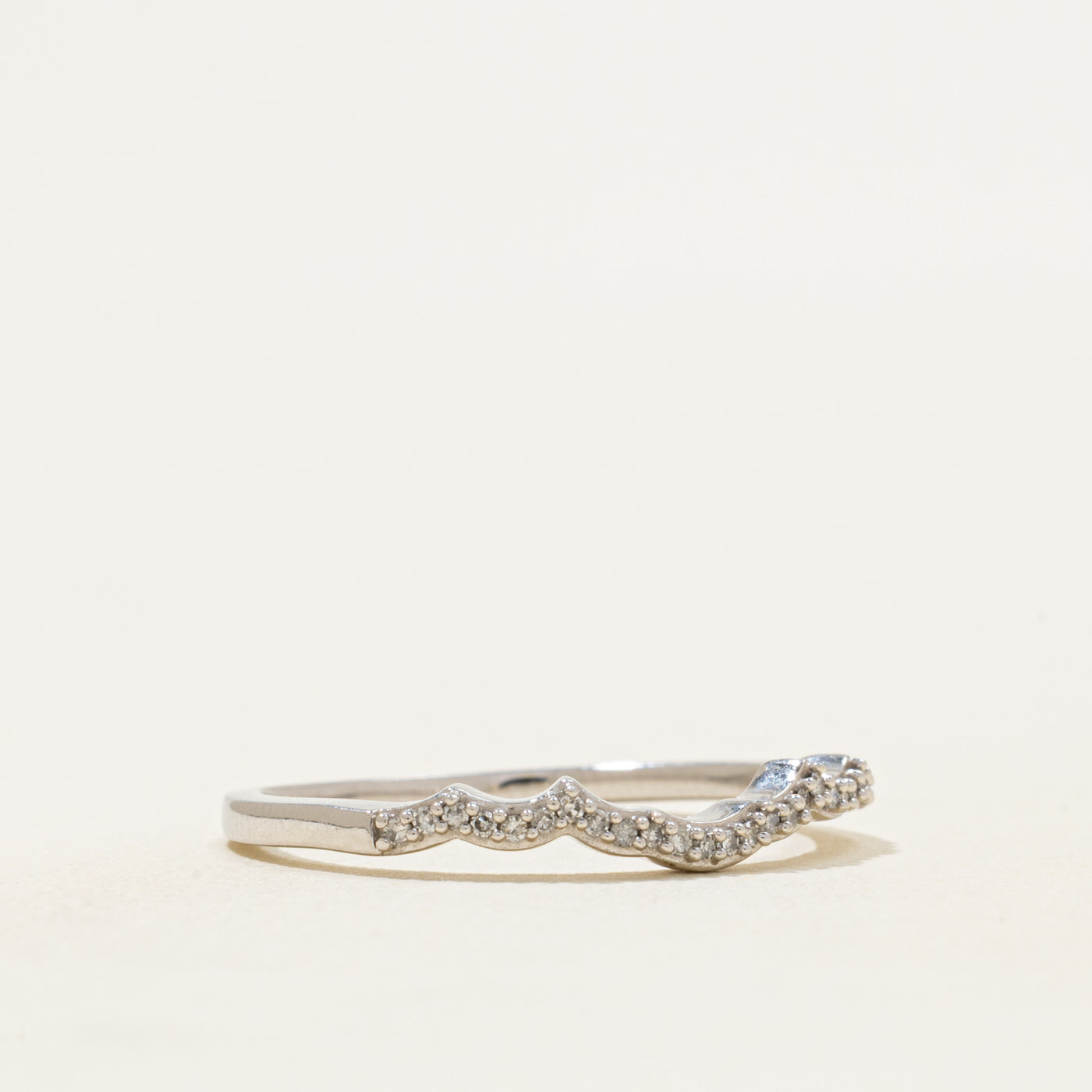 Pave Set Diamond Contour Ring | 0.06ctw | SZ 8