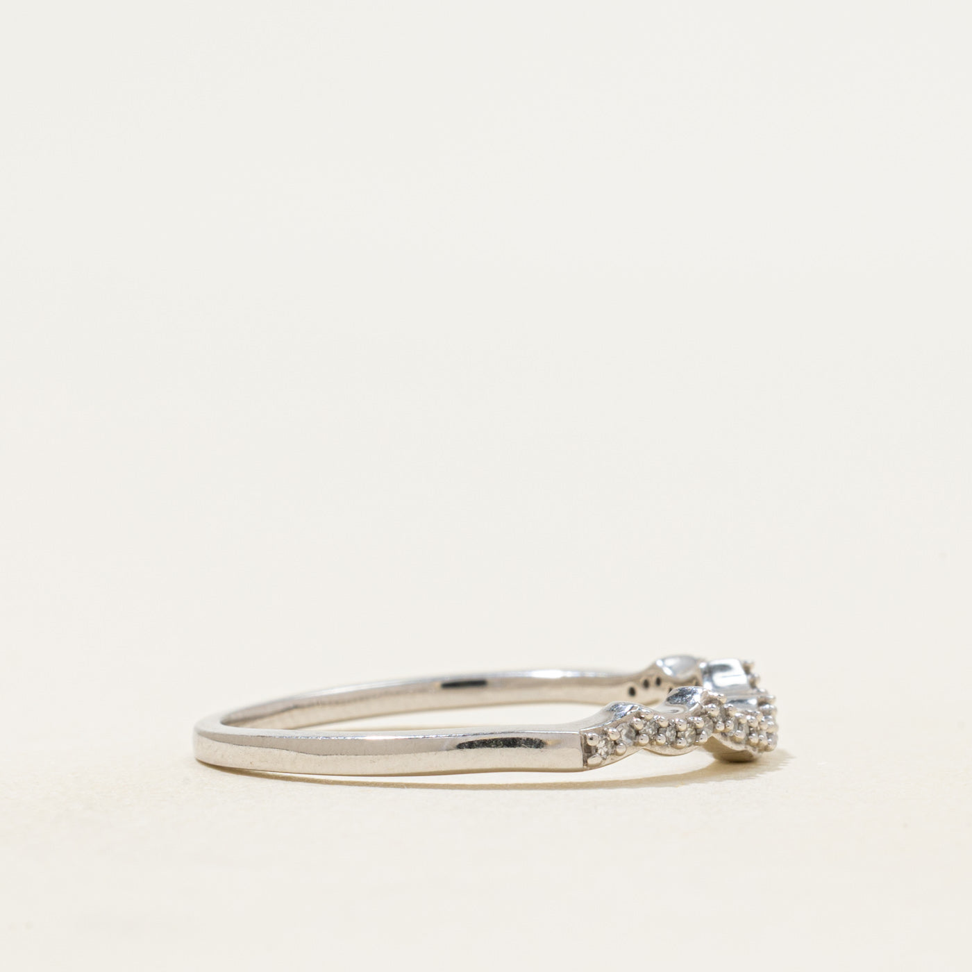Pave Set Diamond Contour Ring | 0.06ctw | SZ 8