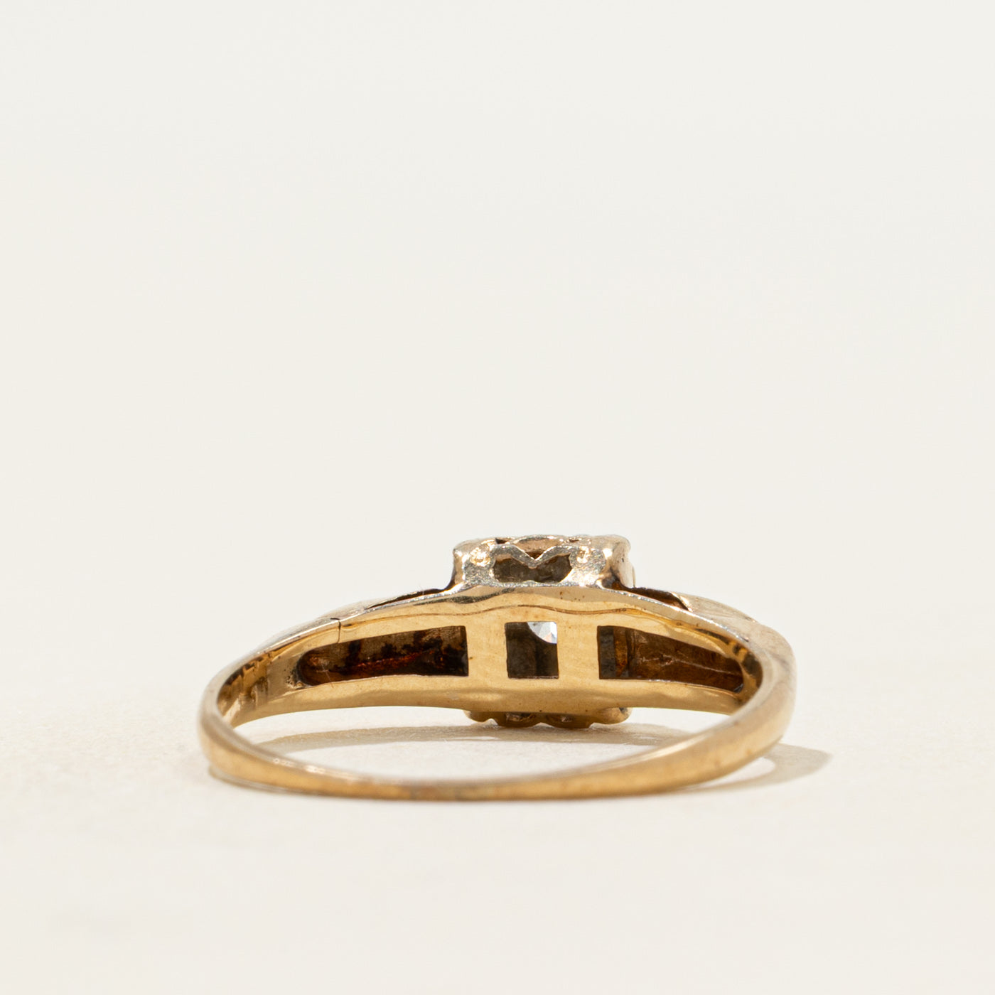 14k Diamond Textured Ring | 0.07ct | SZ 4.75