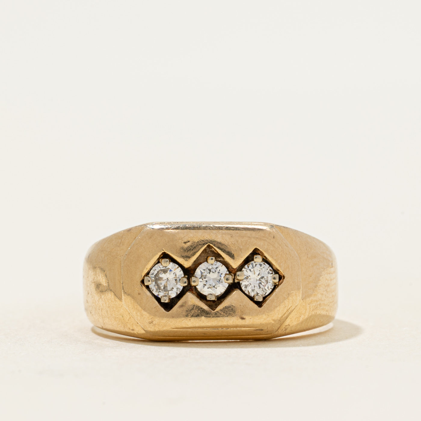 Three Stone Zigzag Diamond Ring | 0.24ctw | SZ 9.5