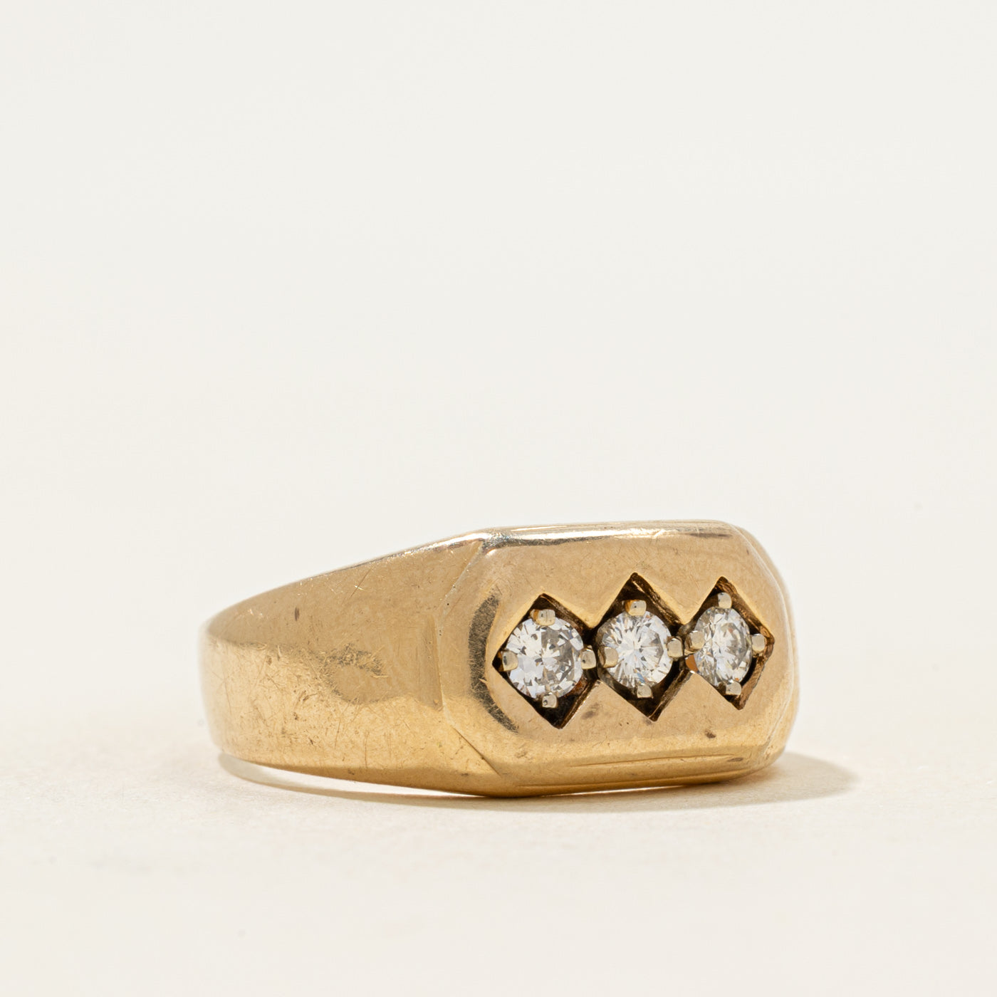 Three Stone Zigzag Diamond Ring | 0.24ctw | SZ 9.5