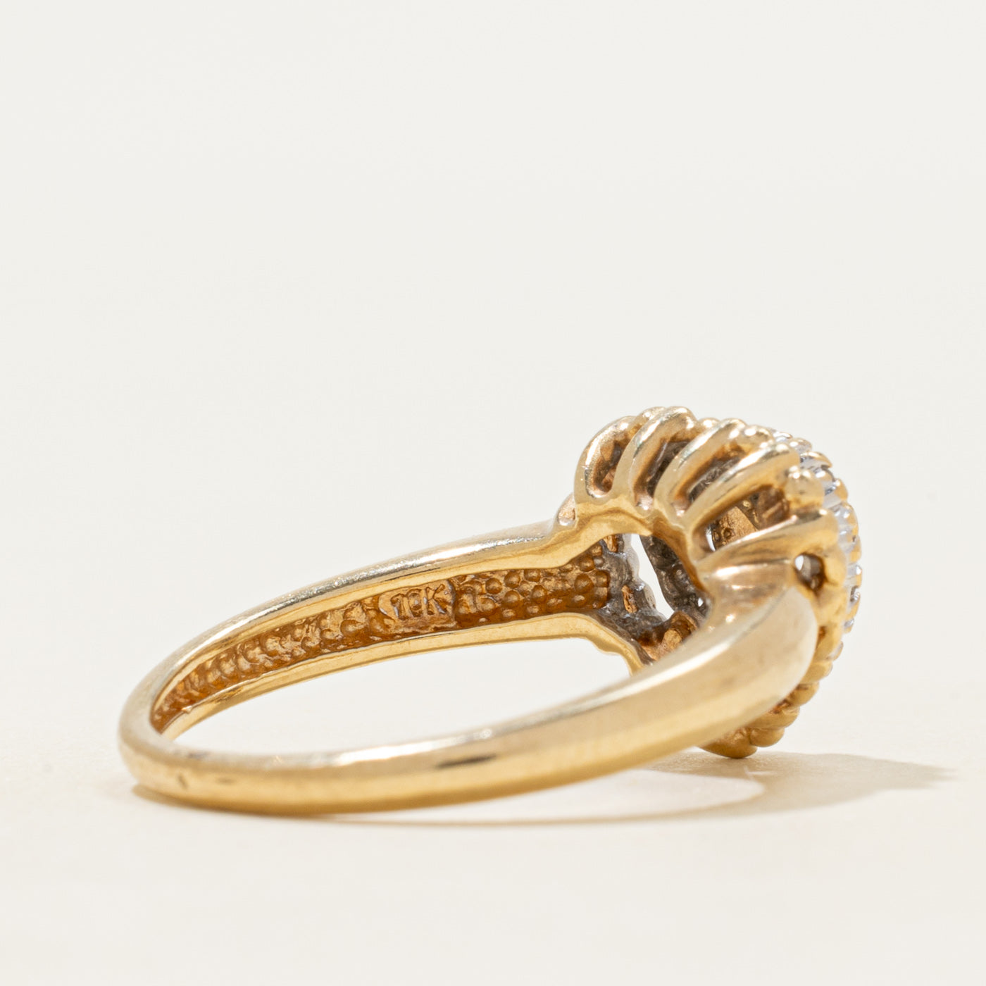Pave Set Diamond Heart Ring | 0.10ctw | SZ 7.25