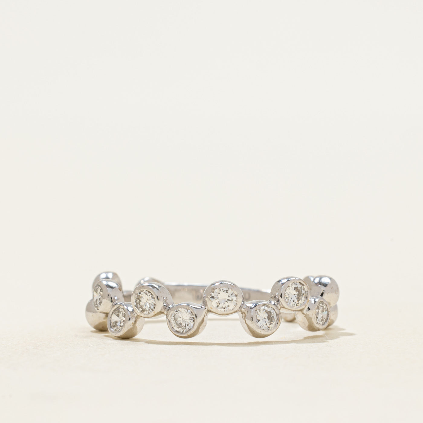 Bezel Set Semi Eternity Diamond Ring | 0.35ctw | SZ 7.75