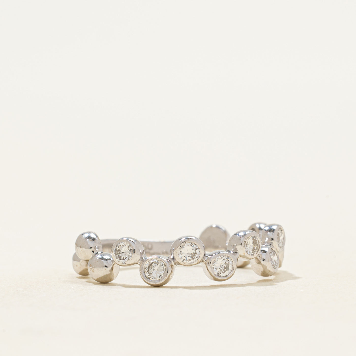 Bezel Set Semi Eternity Diamond Ring | 0.35ctw | SZ 7.75