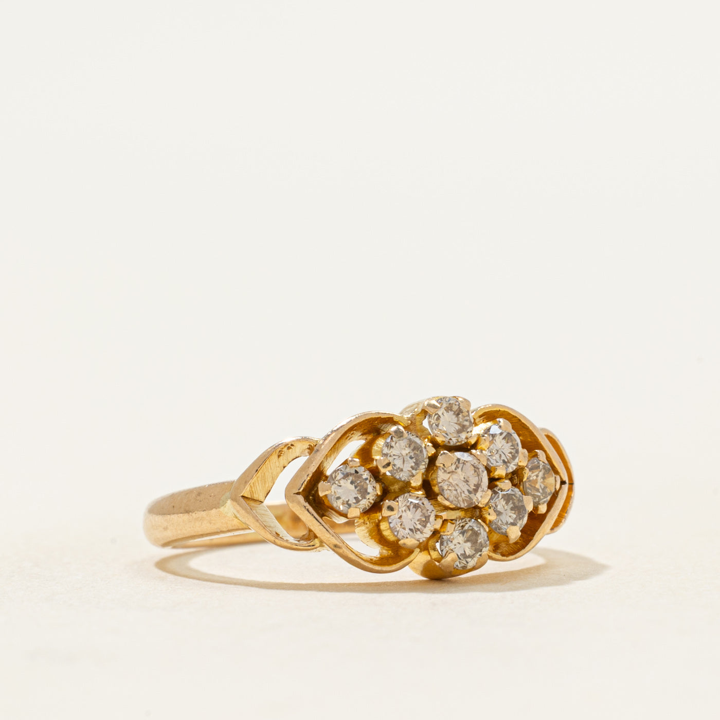 18k Diamond Cluster Openwork Ring | 0.40ctw | SZ 4.75