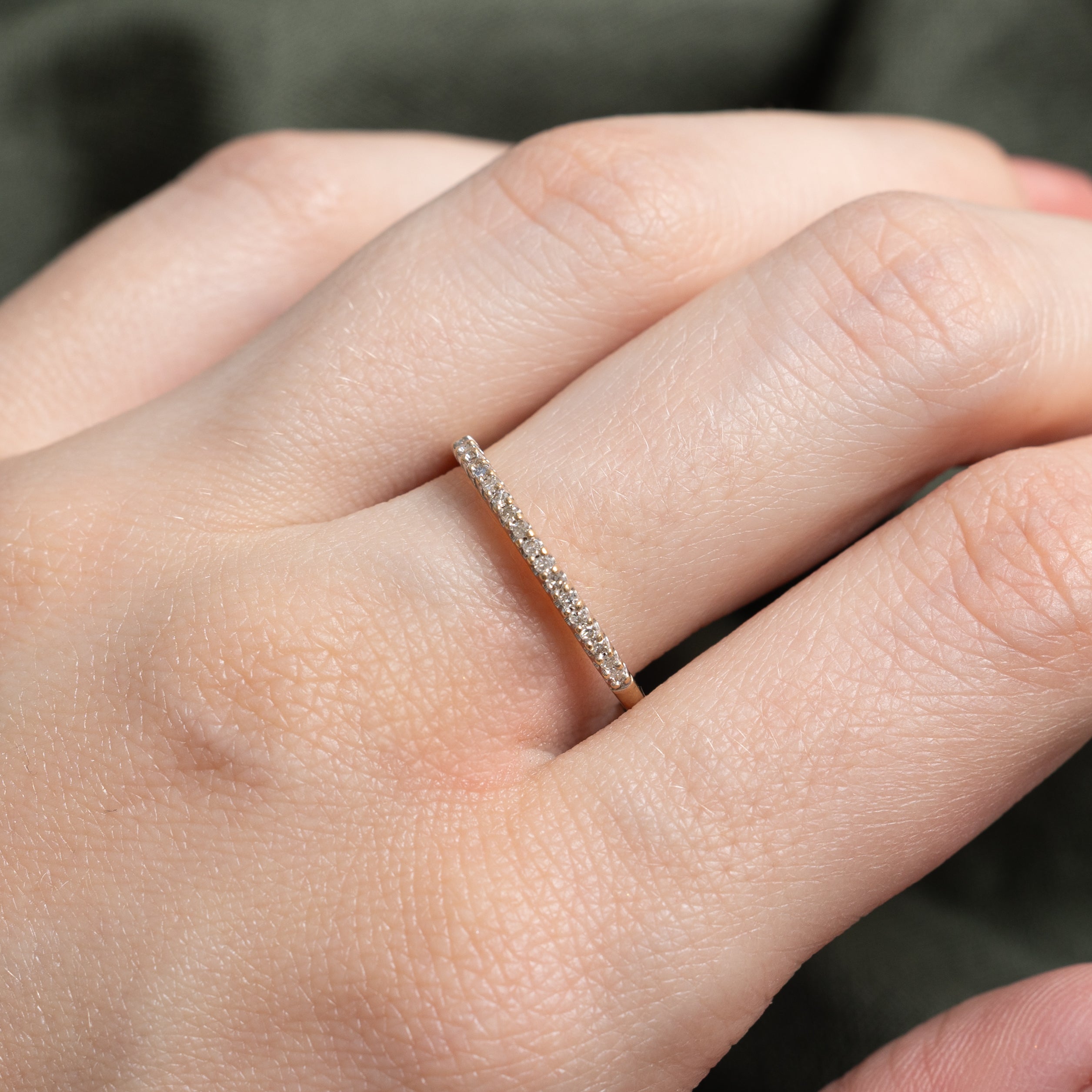 14k Semi Eternity Diamond Band | 0.09ctw | 1.40mm | SZ 7.75
