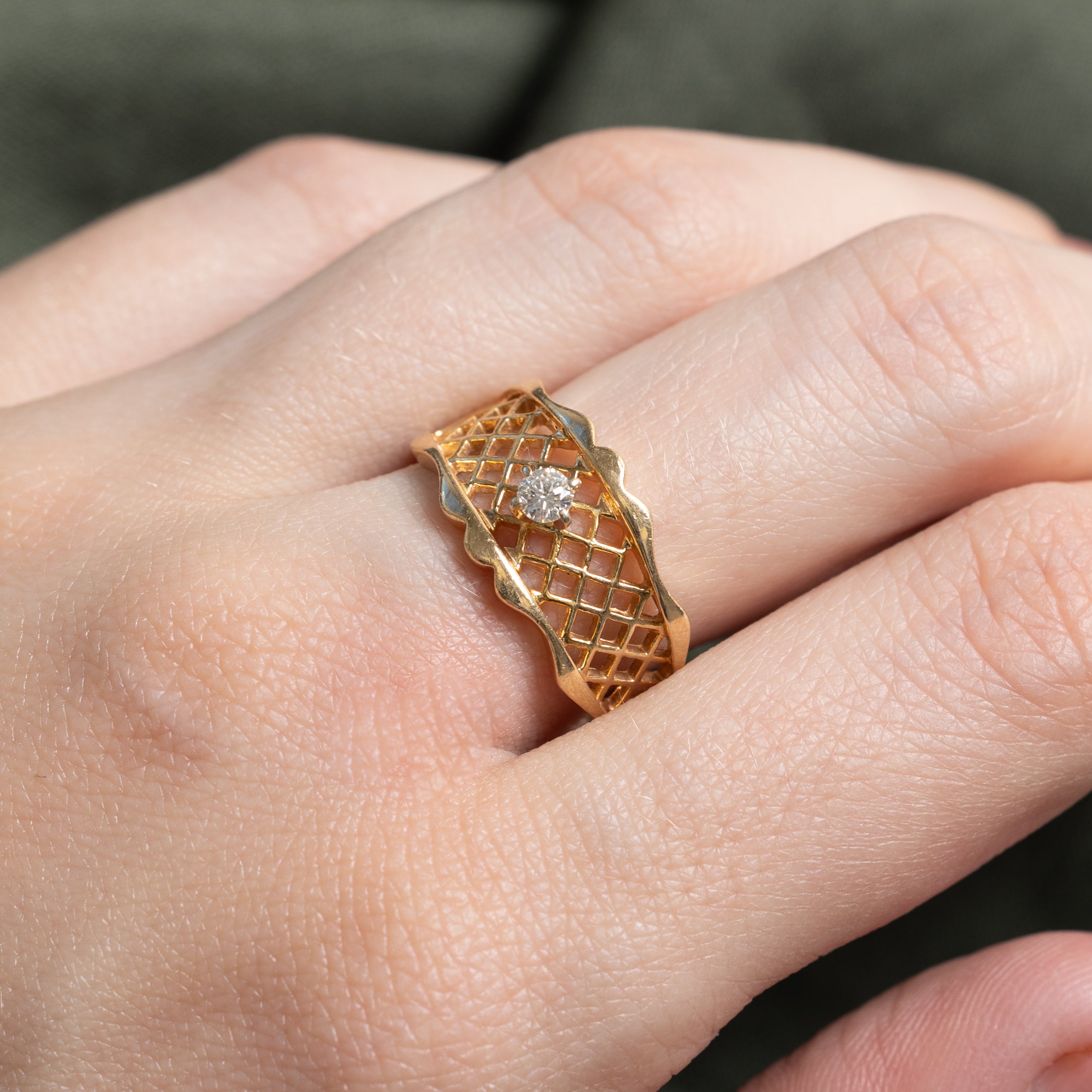 High Set Diamond Lattice Ring | 0.12ct | SZ 8.25