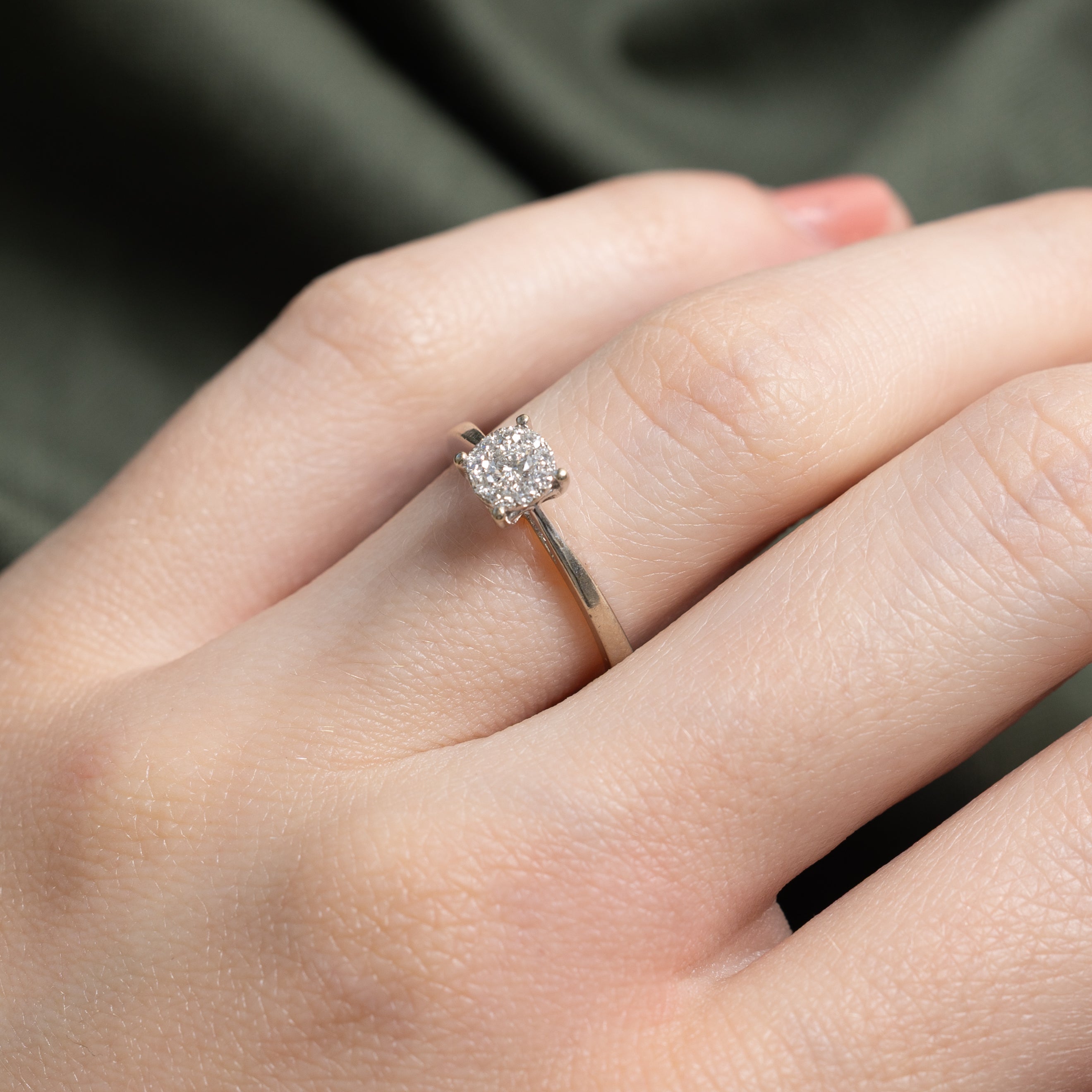 Diamond Cluster Cathedral Ring | 0.17ctw | SZ 5.5