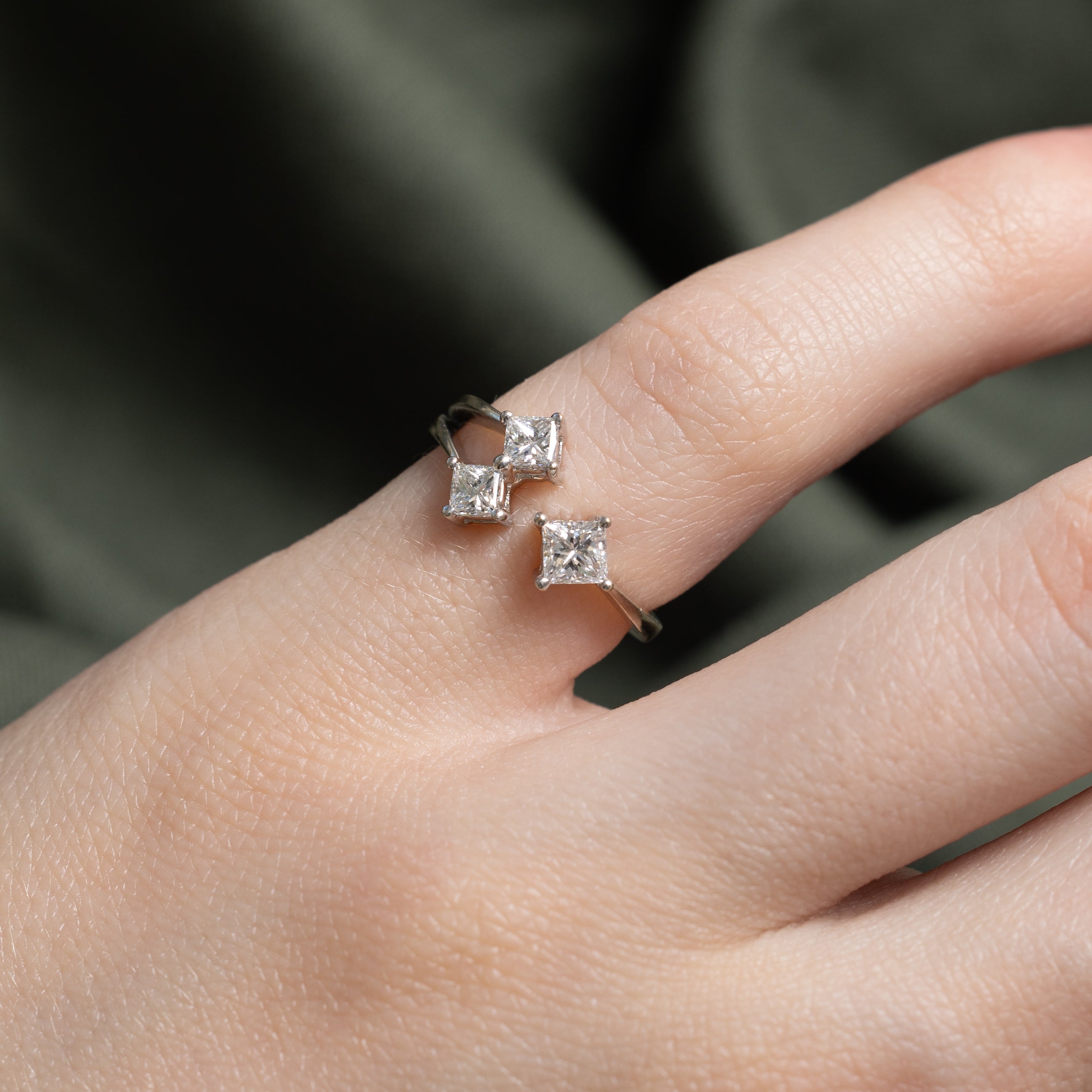 Princess Cut Diamond Openwork Ring | 0.57tw | SZ 2.25