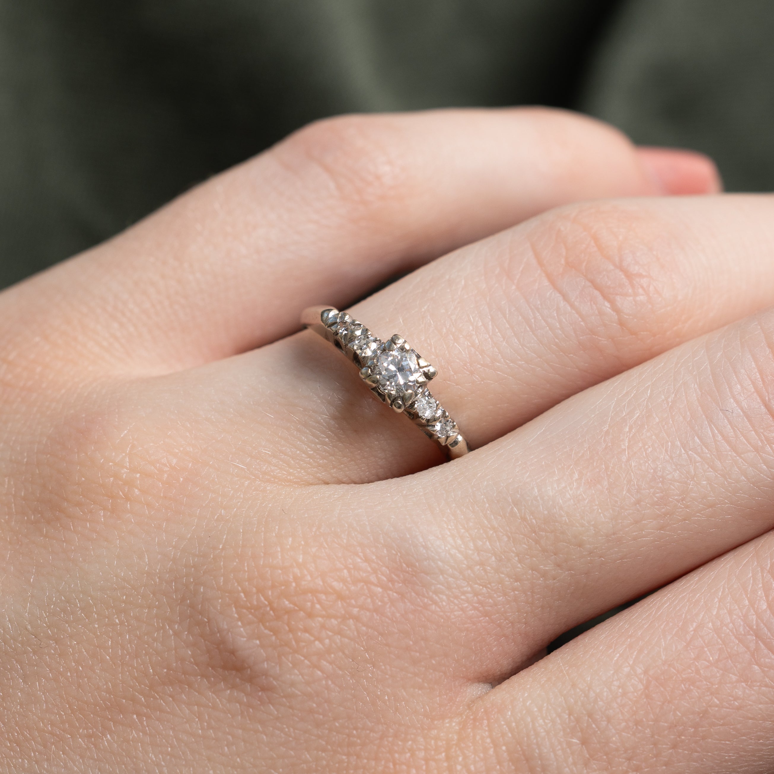 Old European Cut Diamond Ring | 0.13ct | SZ 6.5